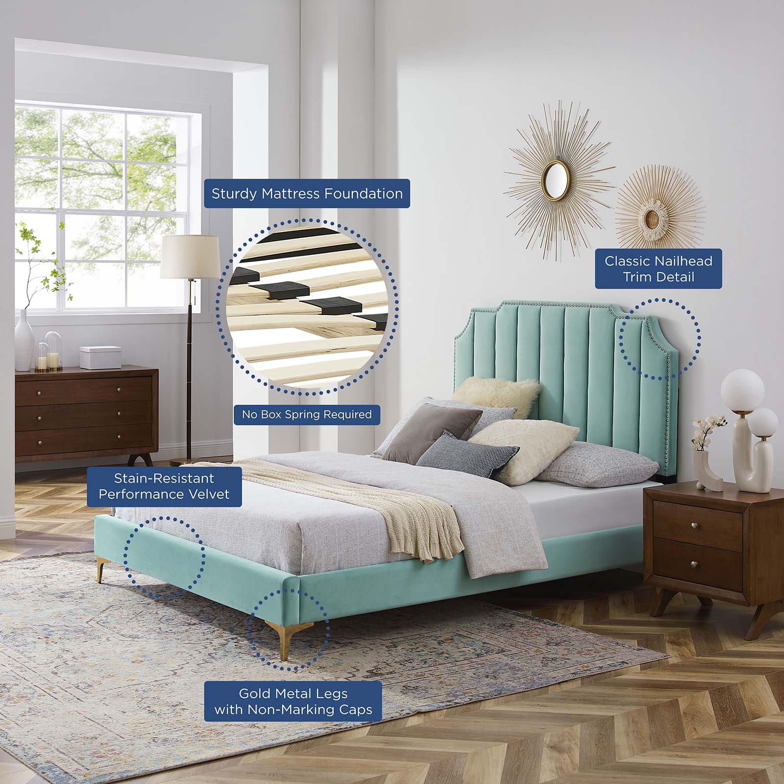 Colette Full Performance Velvet Platform Bed By Modway - MOD-6888 - Image 57