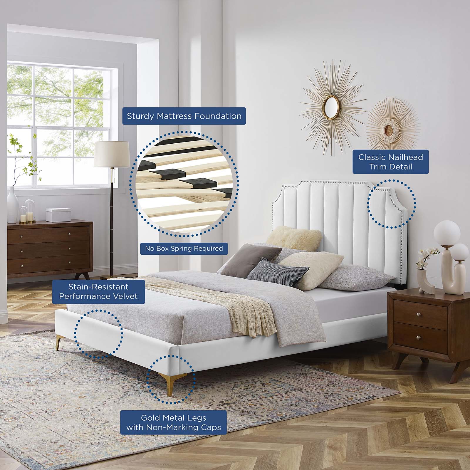 Colette King Performance Velvet Platform Bed By Modway - MOD-6894 - Image 121
