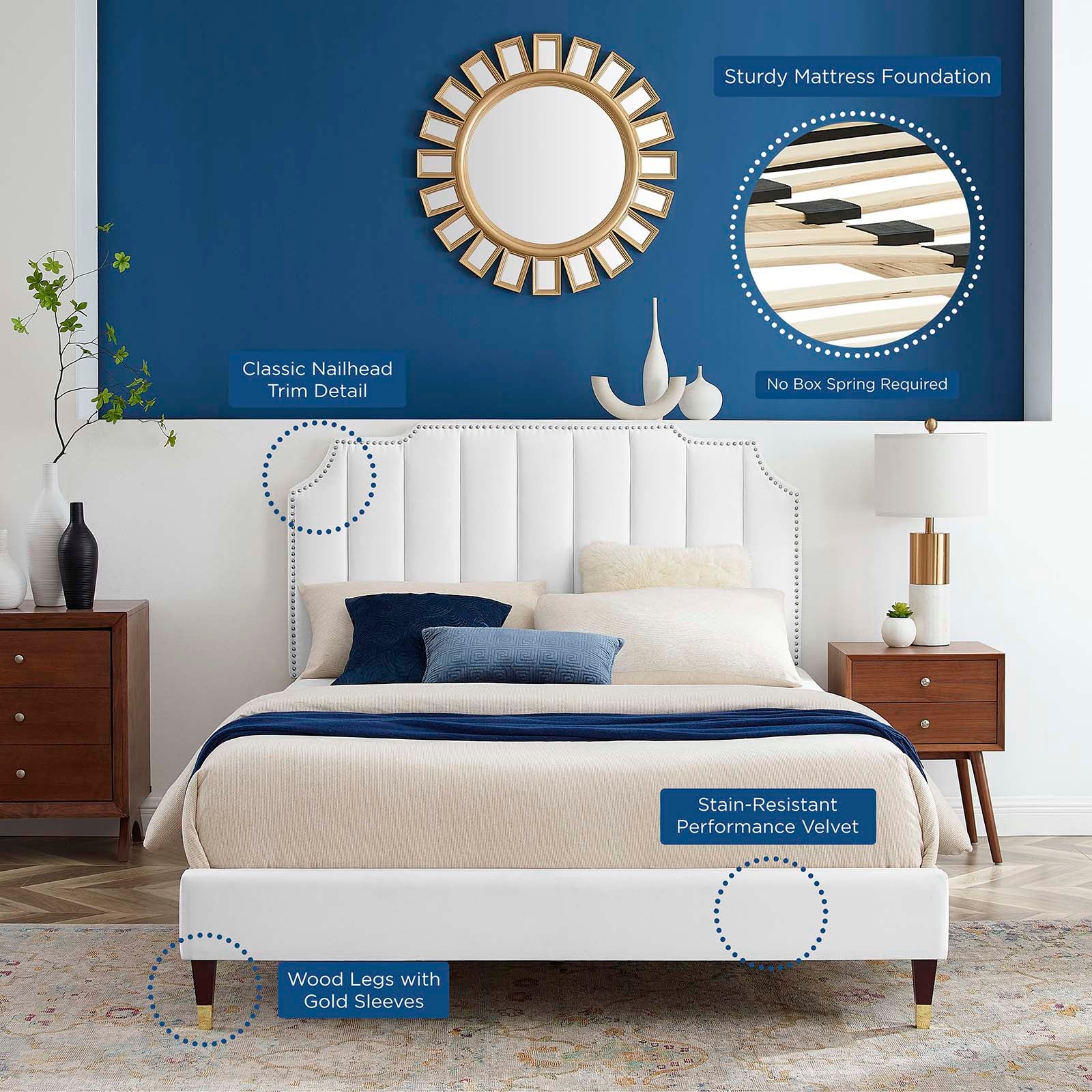 Colette King Performance Velvet Platform Bed By Modway - MOD-7074 - Image 121