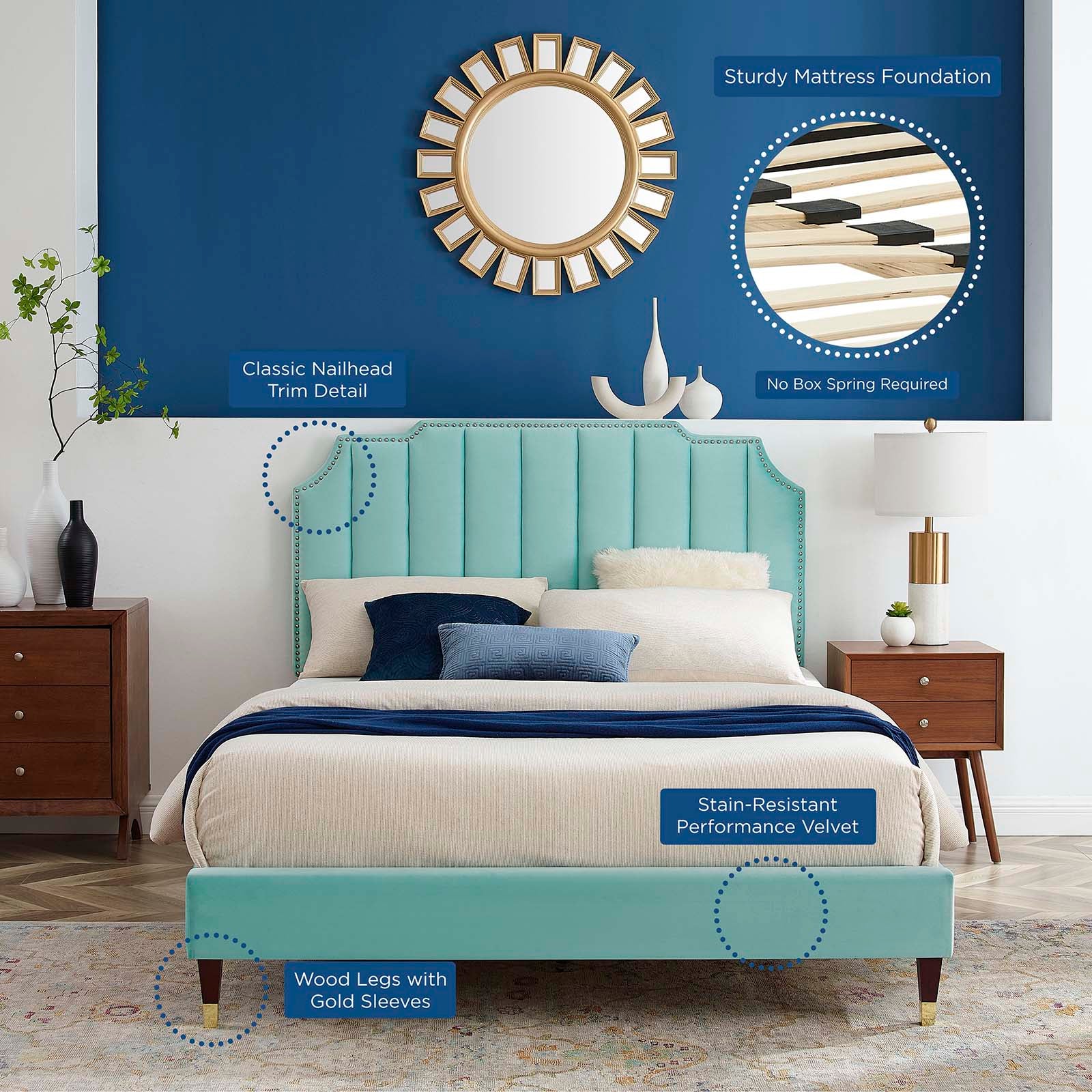 Colette King Performance Velvet Platform Bed By Modway - MOD-7074 - Image 57