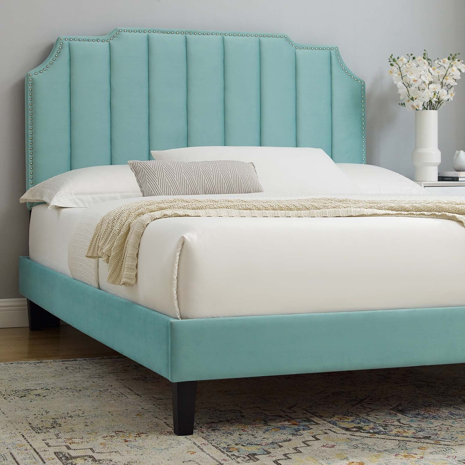 Colette King Performance Velvet Platform Bed By Modway - MOD-7075 - Image 56