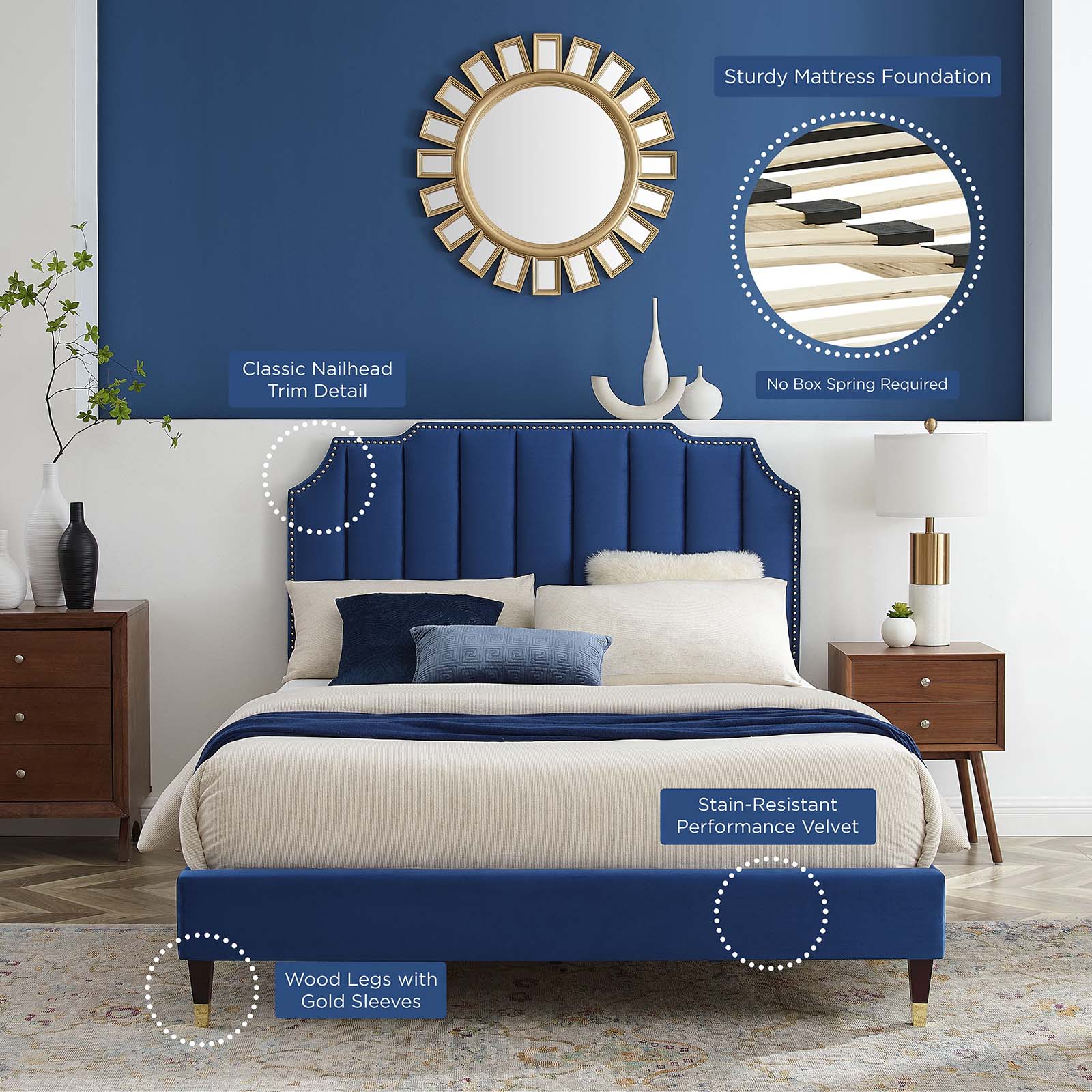 Colette Queen Performance Velvet Platform Bed By Modway - MOD-6584 - Image 73