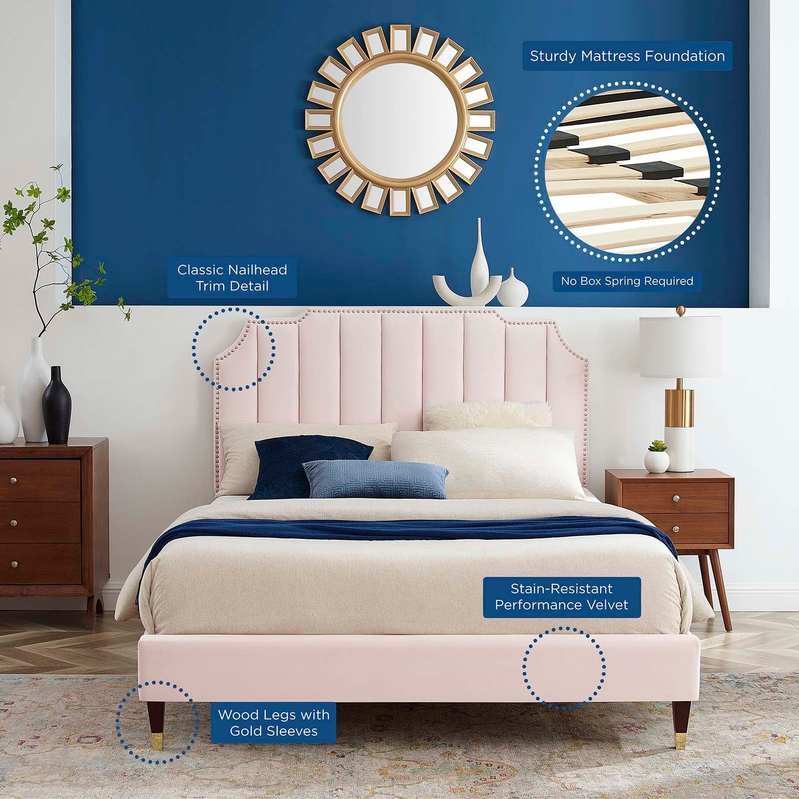 Colette Queen Performance Velvet Platform Bed By Modway - MOD-6584 - Image 89