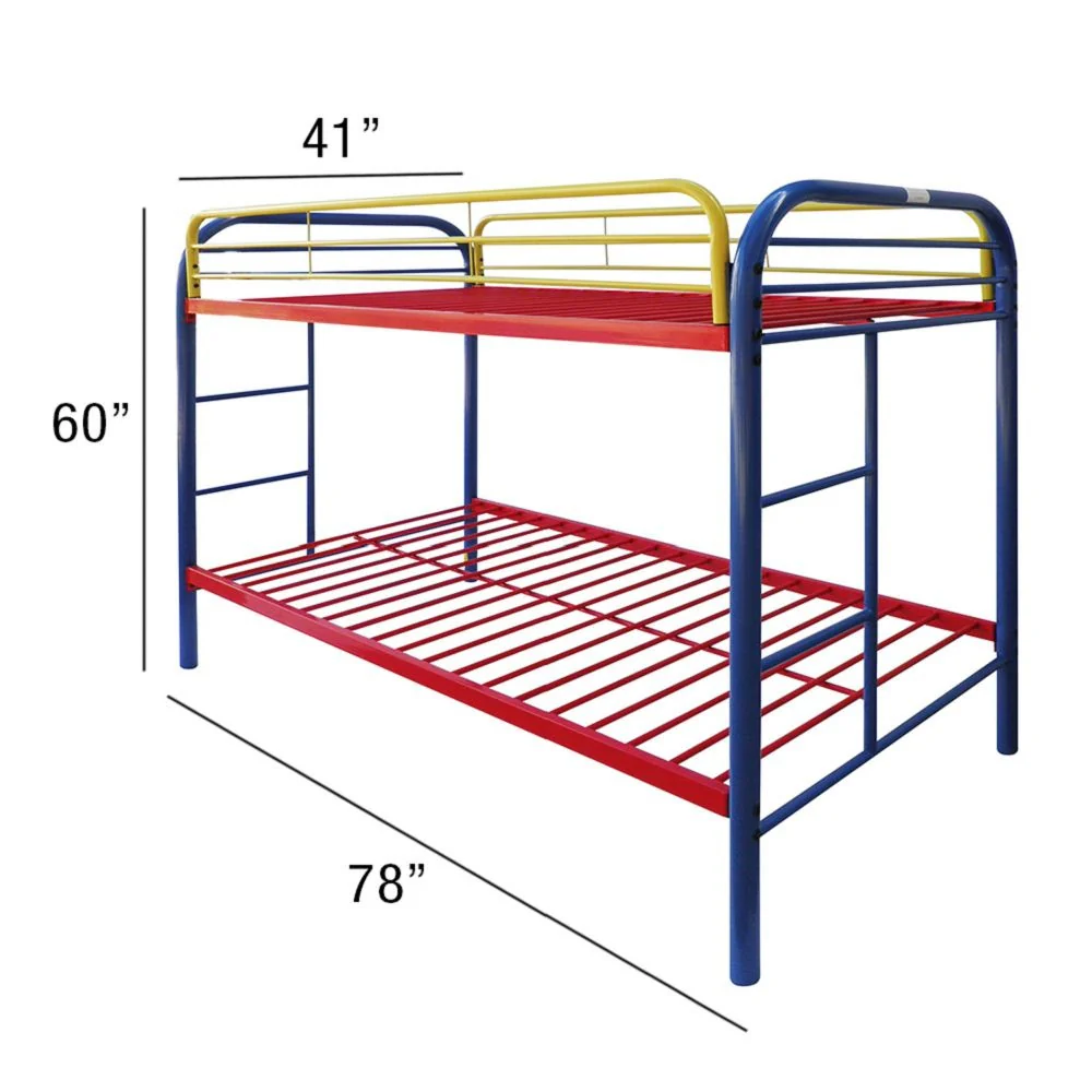 Colorful Twin Over Twin Bunk Bed By Homeroots - Image 4