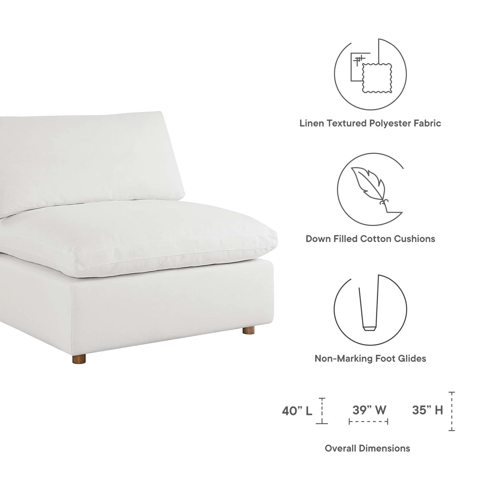 Commix Down Filled Overstuffed Armless Chair By Modway - EEI-3270 - Image 8