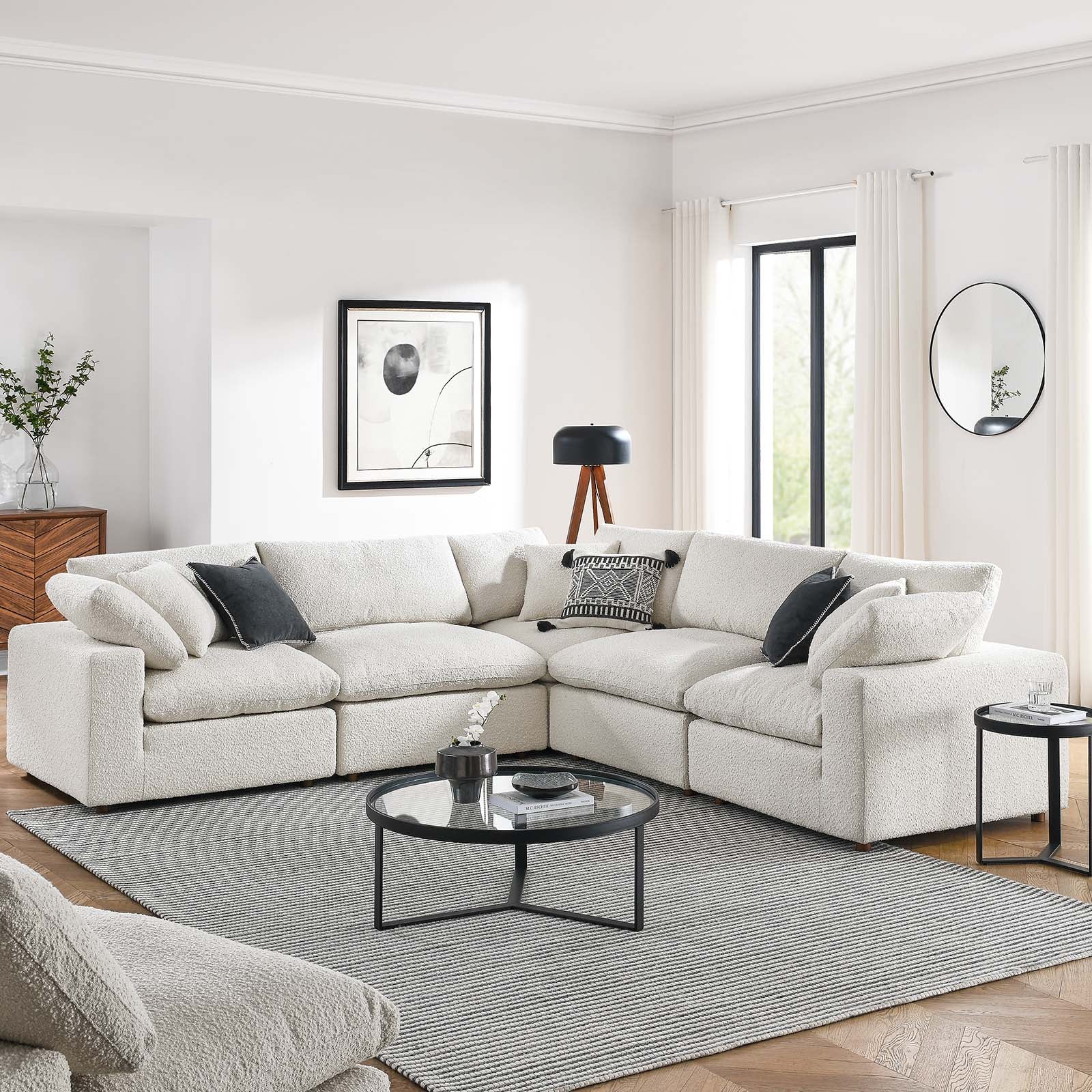 Commix Down Filled Overstuffed Boucle 5-Piece Sectional Sofa By Modway - EEI-6368 - Image 10