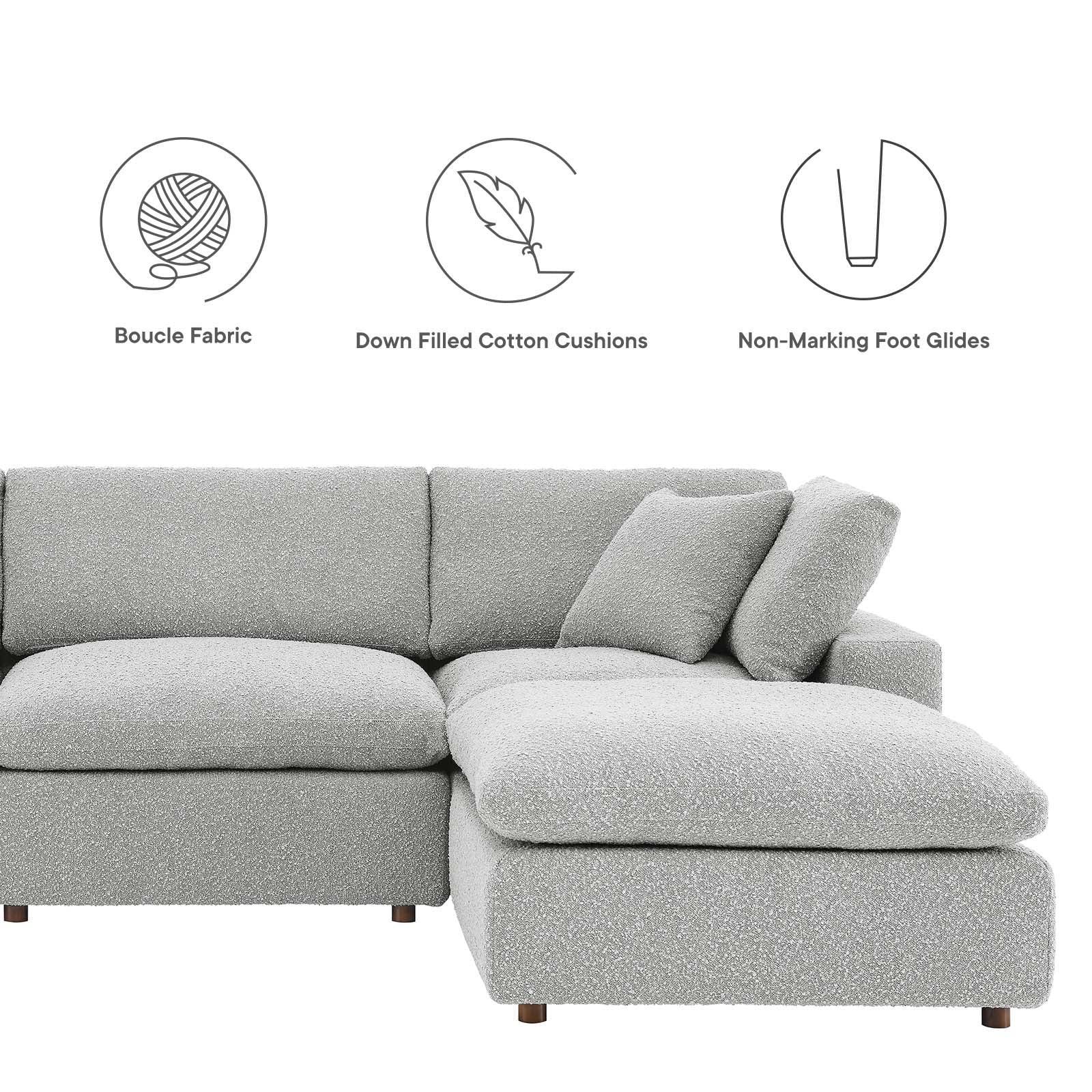 Commix Down Filled Overstuffed Boucle 6-Piece Sectional Sofa By Modway - EEI-6366 - Image 13