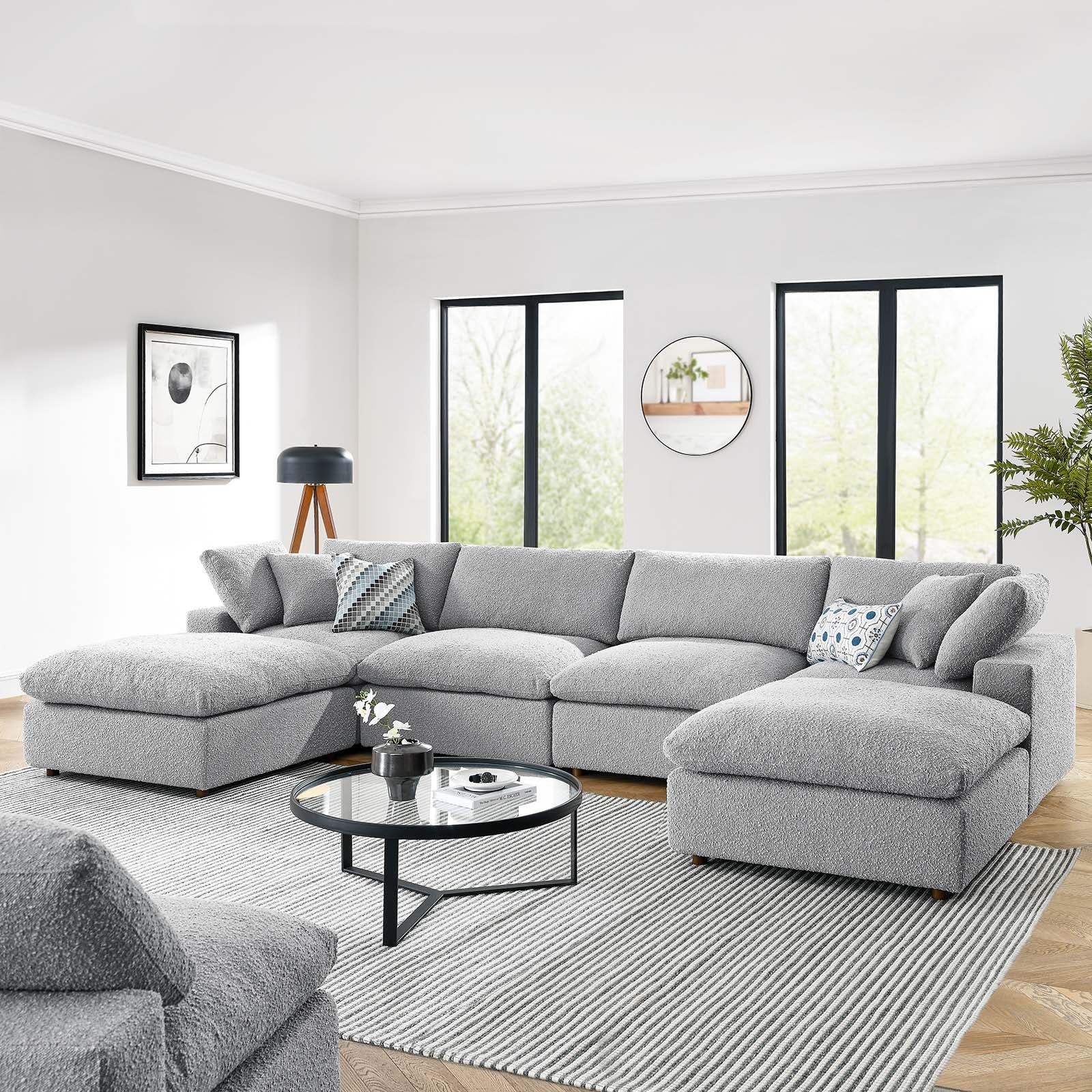 Commix Down Filled Overstuffed Boucle 6-Piece Sectional Sofa By Modway - EEI-6366 - Image 15