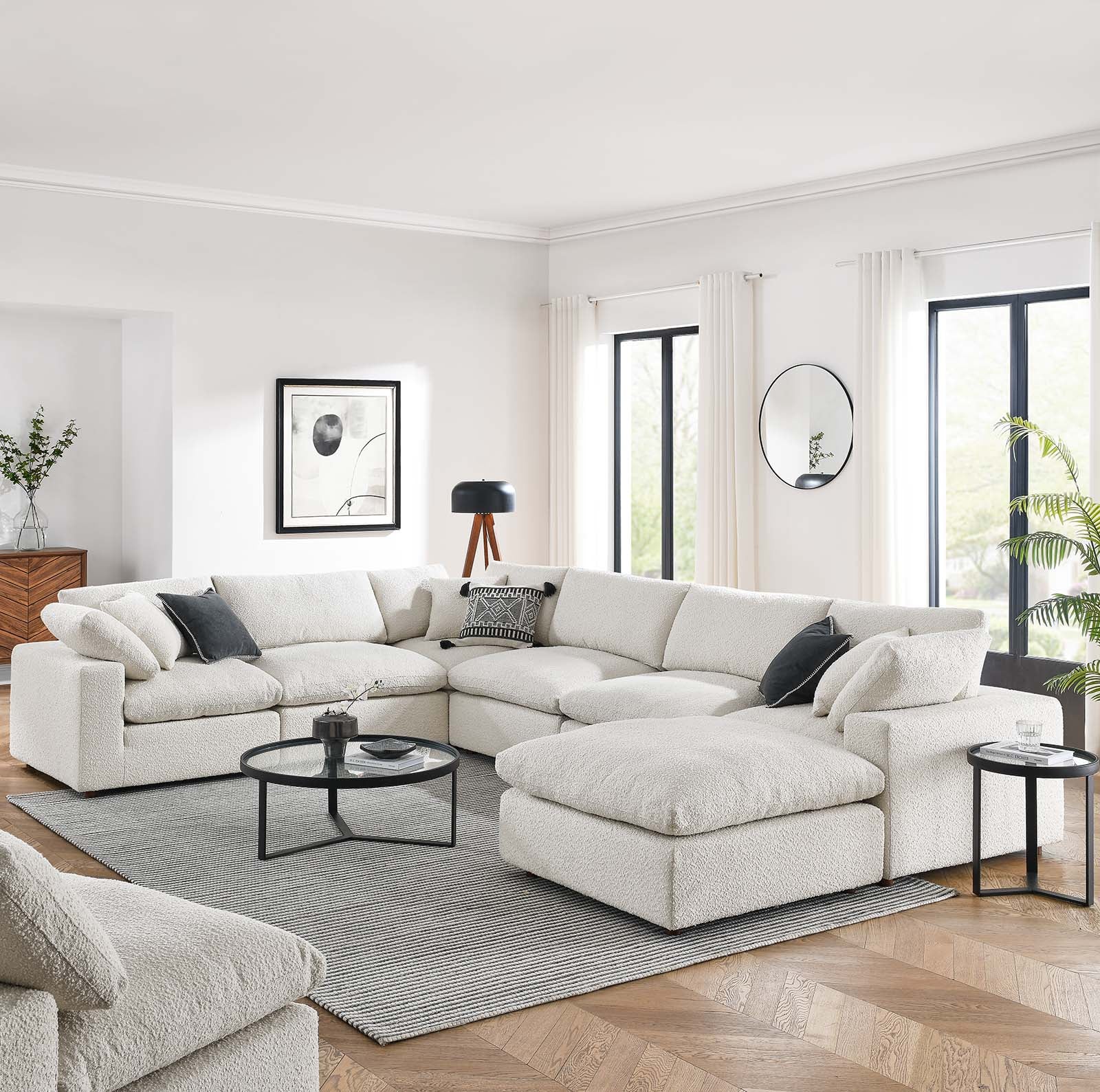 Commix Down Filled Overstuffed Boucle 7-Piece Sectional Sofa By Modway - EEI-6370 - Image 10