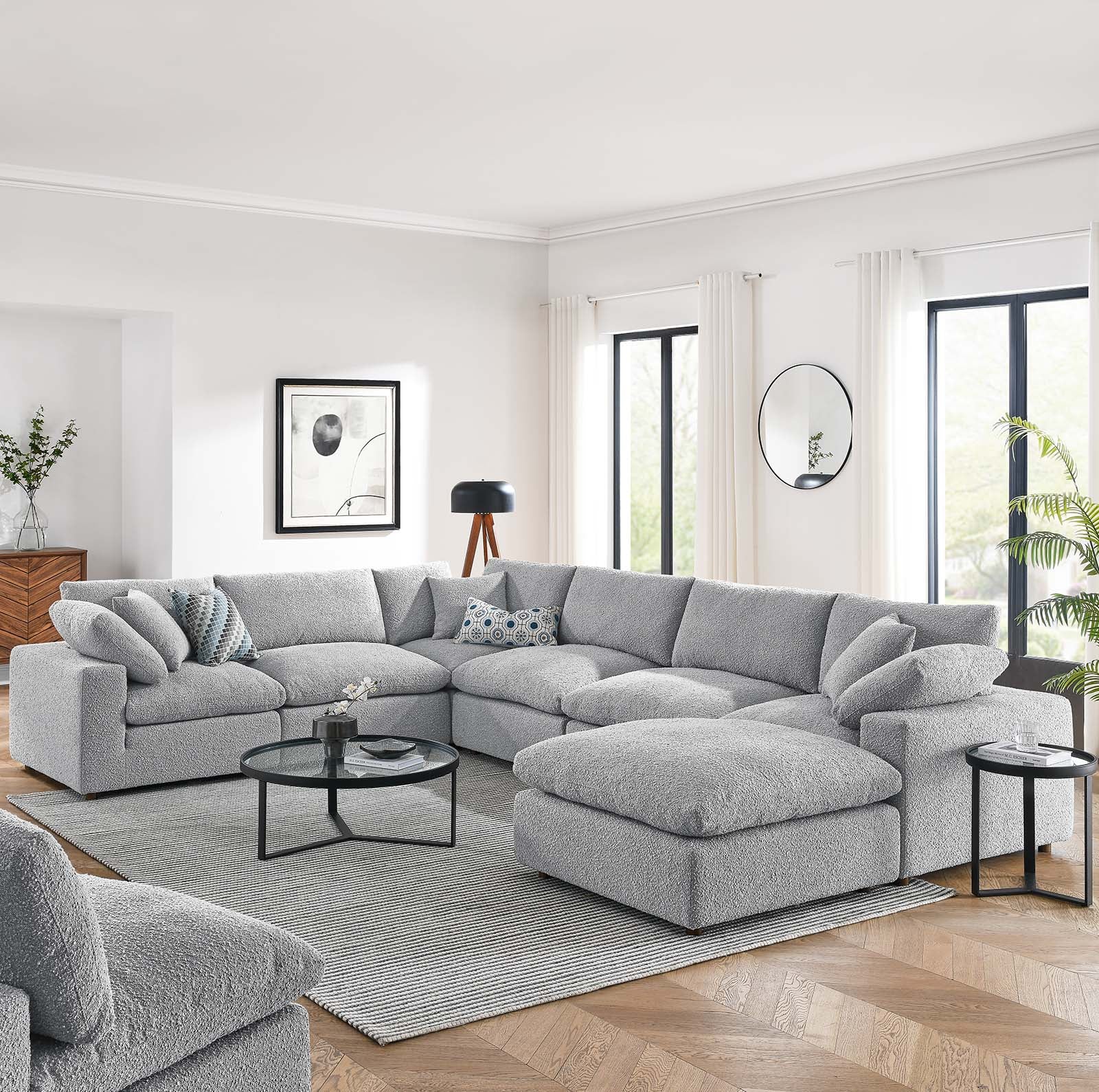 Commix Down Filled Overstuffed Boucle 7-Piece Sectional Sofa By Modway - EEI-6370 - Image 15