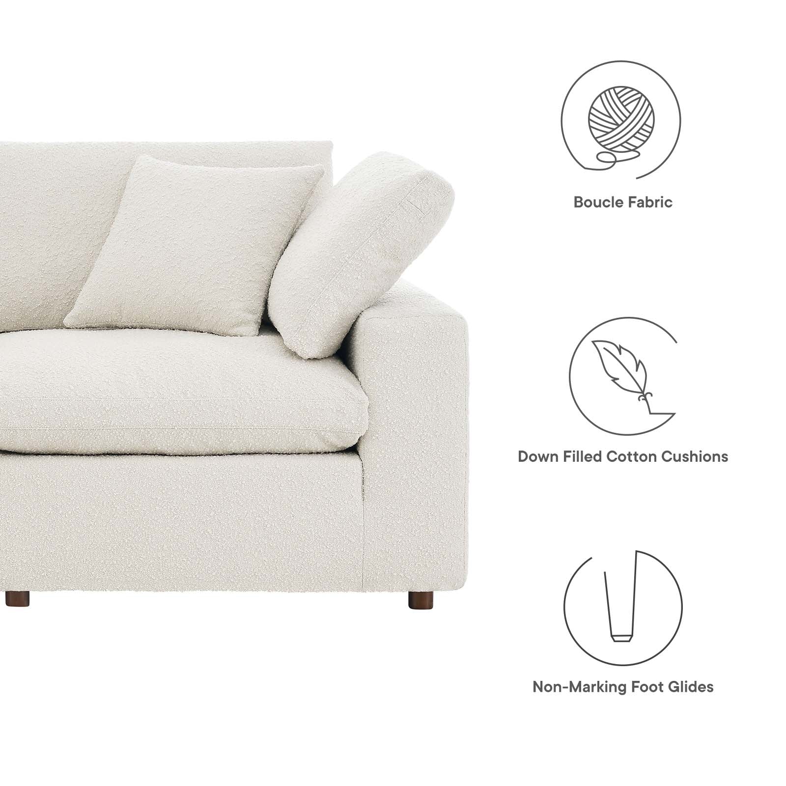 Commix Down Filled Overstuffed Boucle Fabric 3-Seater Sofa By Modway - EEI-6362 - Image 8