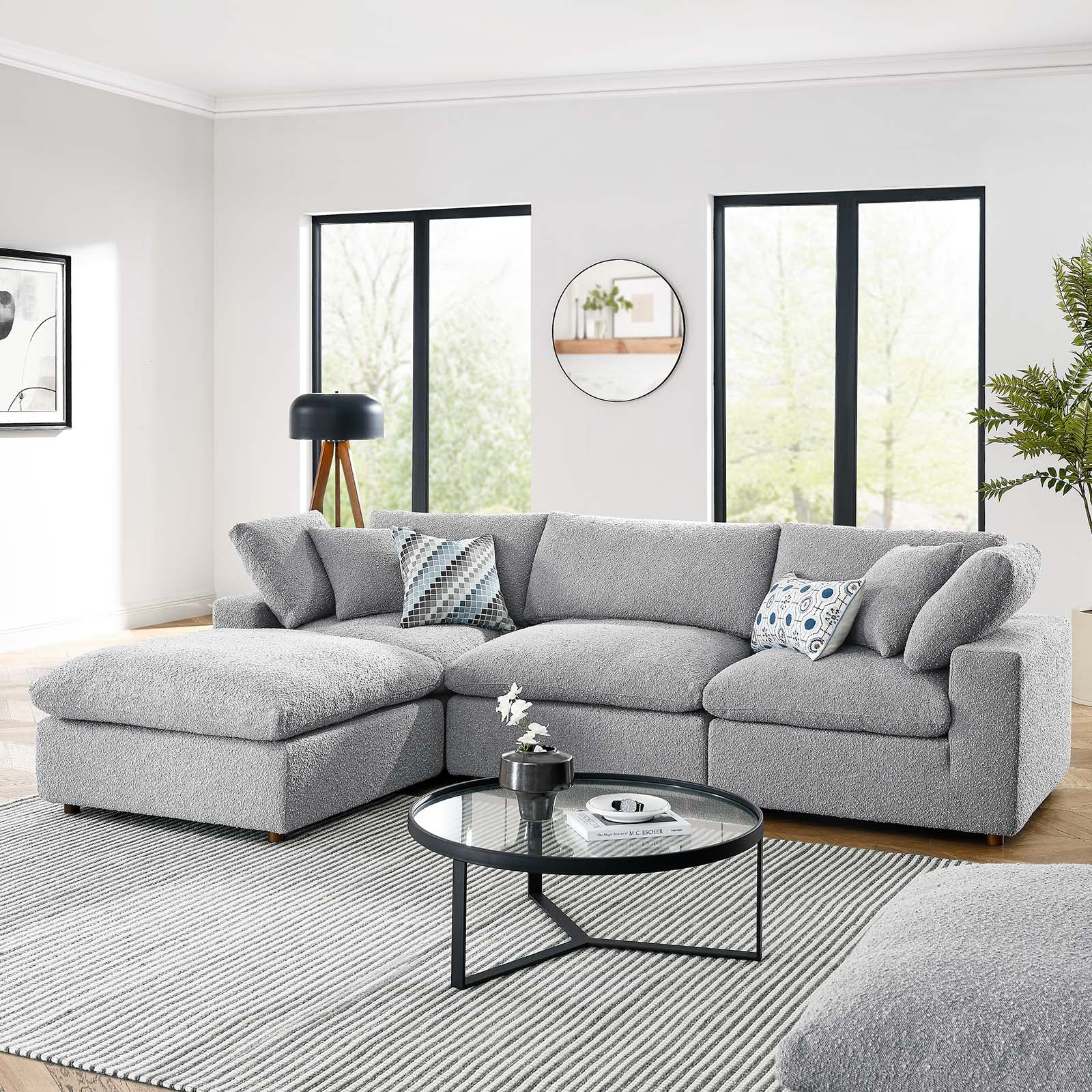 Commix Down Filled Overstuffed Boucle Fabric 4-Piece Sectional Sofa By Modway - EEI-6363 - Image 15