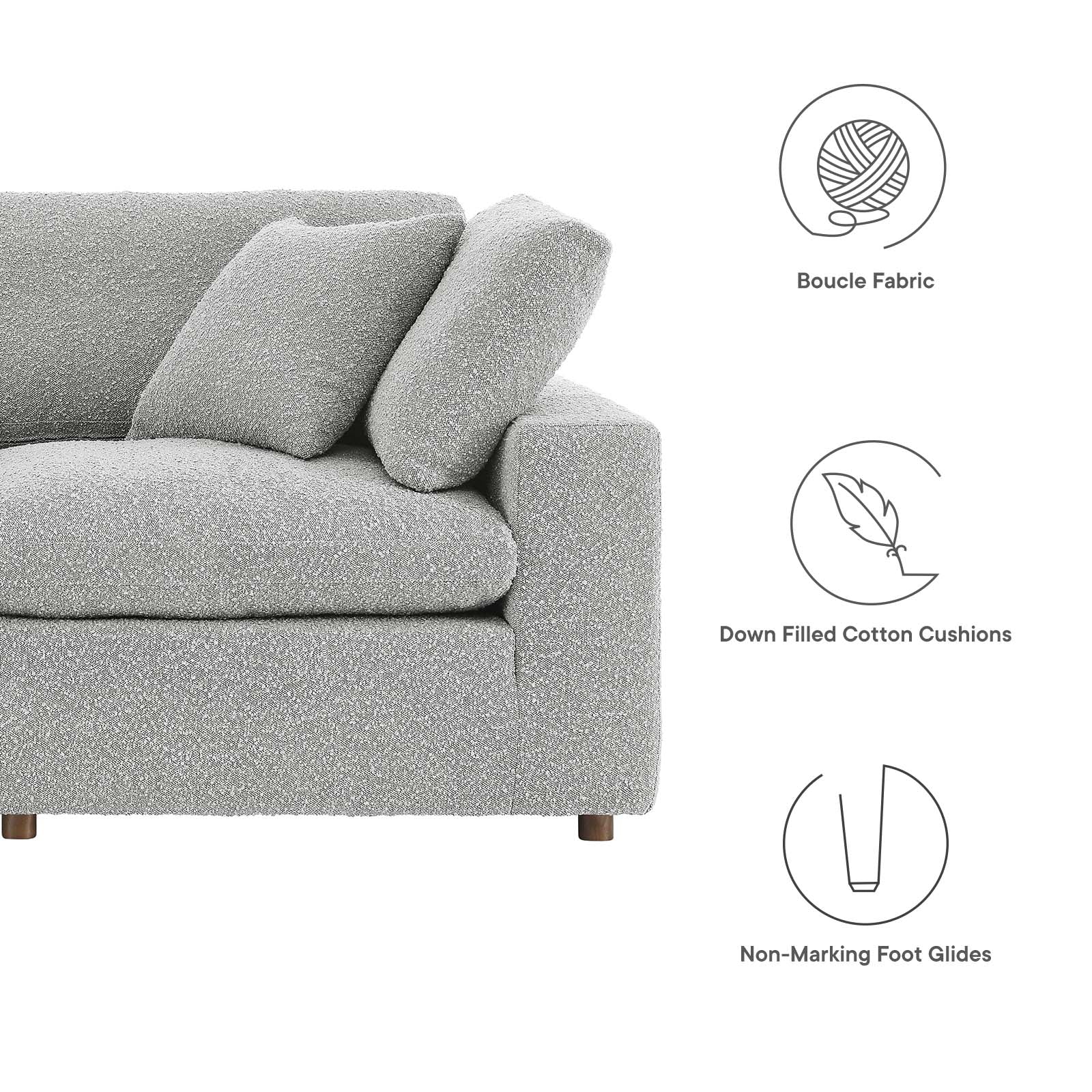 Commix Down Filled Overstuffed Boucle Fabric 4-Seater Sofa By Modway - EEI-6364 - Image 13