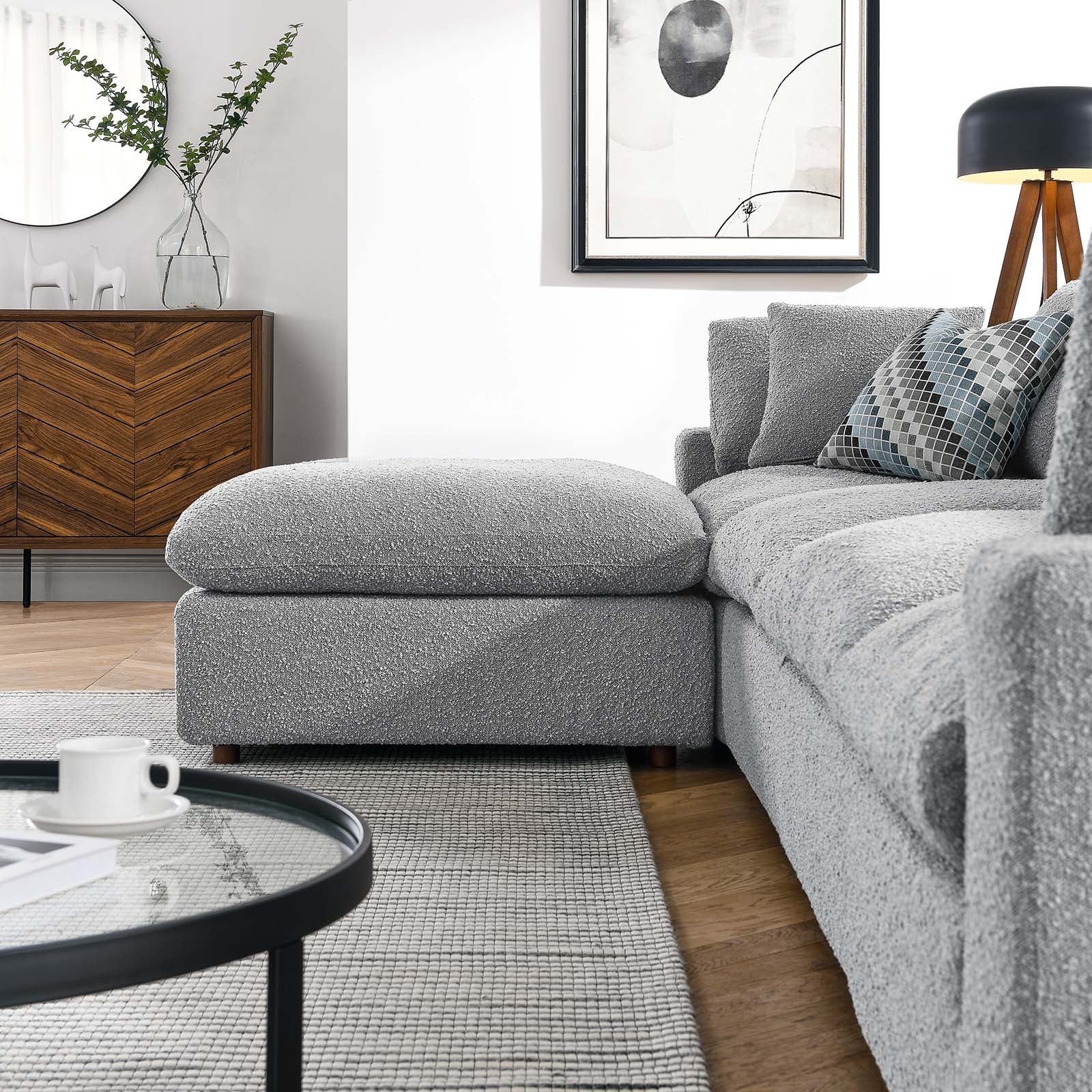 Commix Down Filled Overstuffed Boucle Fabric 5-Piece Sectional Sofa By Modway - EEI-6365 - Image 14