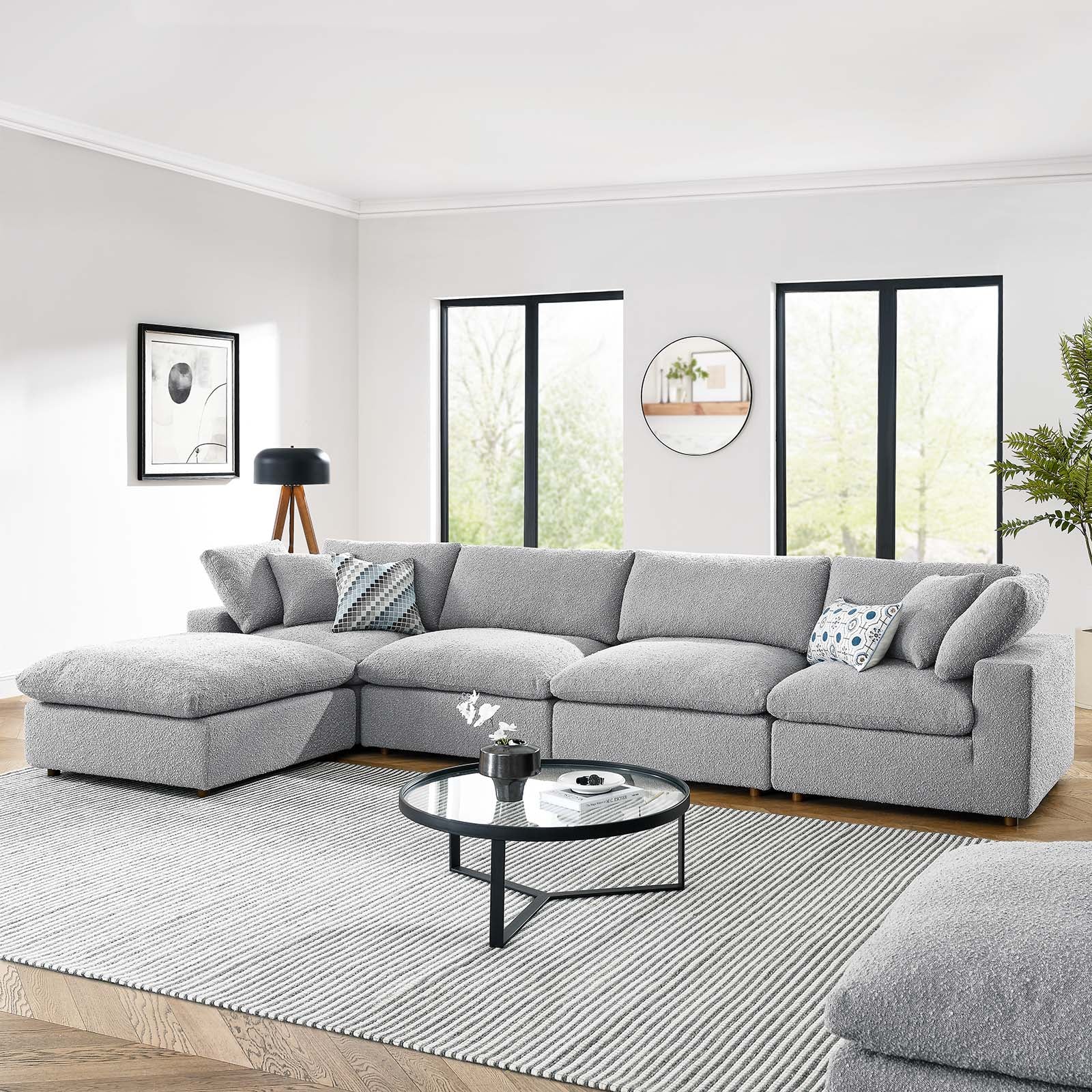 Commix Down Filled Overstuffed Boucle Fabric 5-Piece Sectional Sofa By Modway - EEI-6365 - Image 15