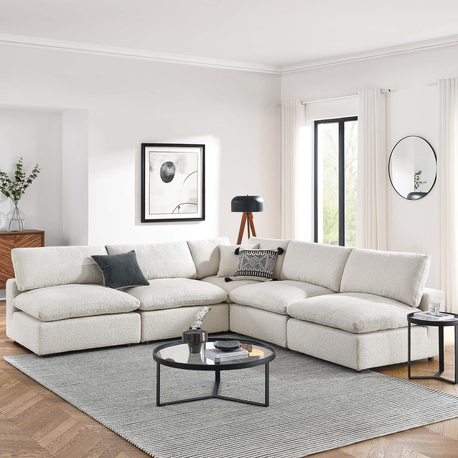Commix Down Filled Overstuffed Boucle Fabric 5-Piece Sectional Sofa By Modway - EEI-6367 - Image 10