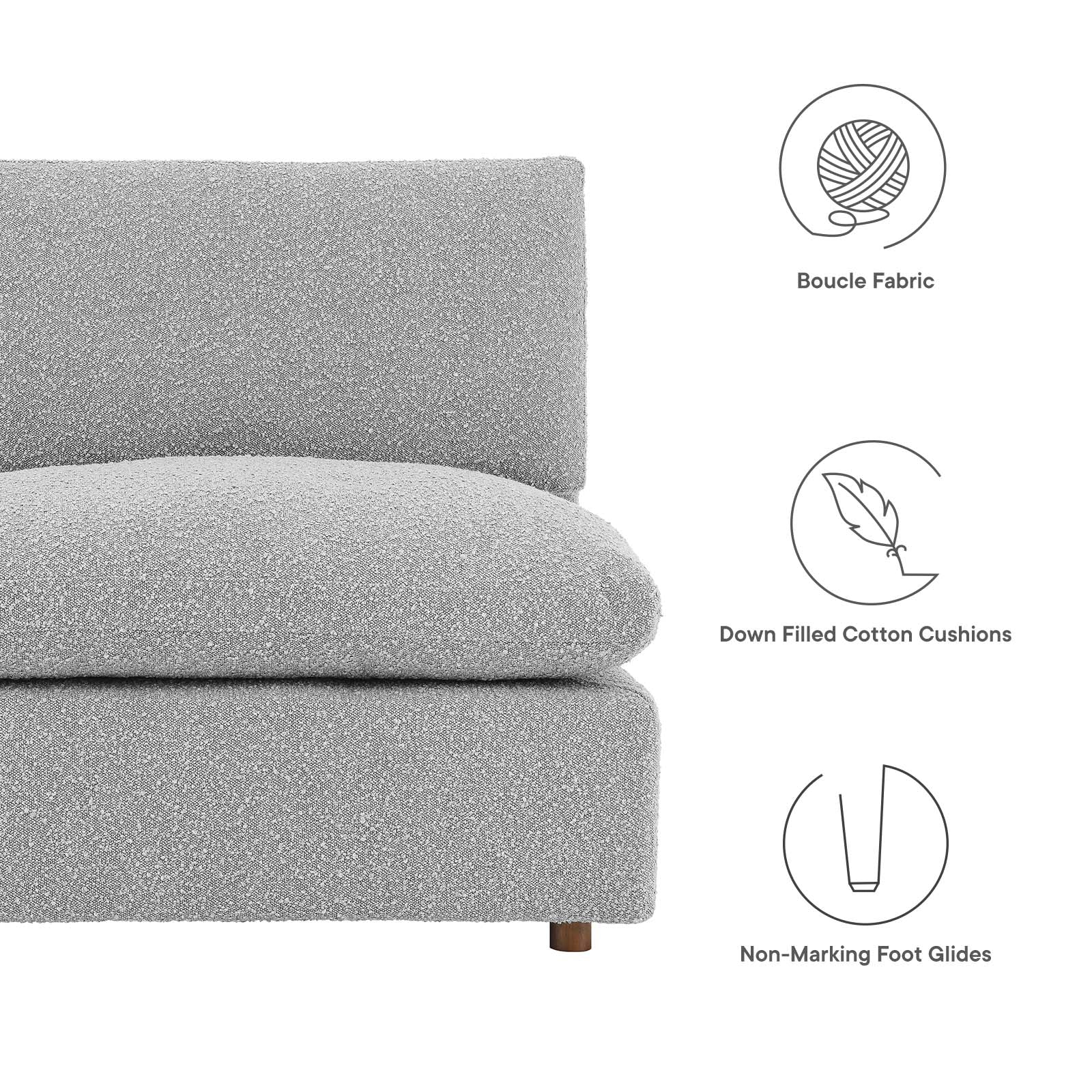 Commix Down Filled Overstuffed Boucle Fabric 5-Piece Sectional Sofa By Modway - EEI-6367 - Image 13