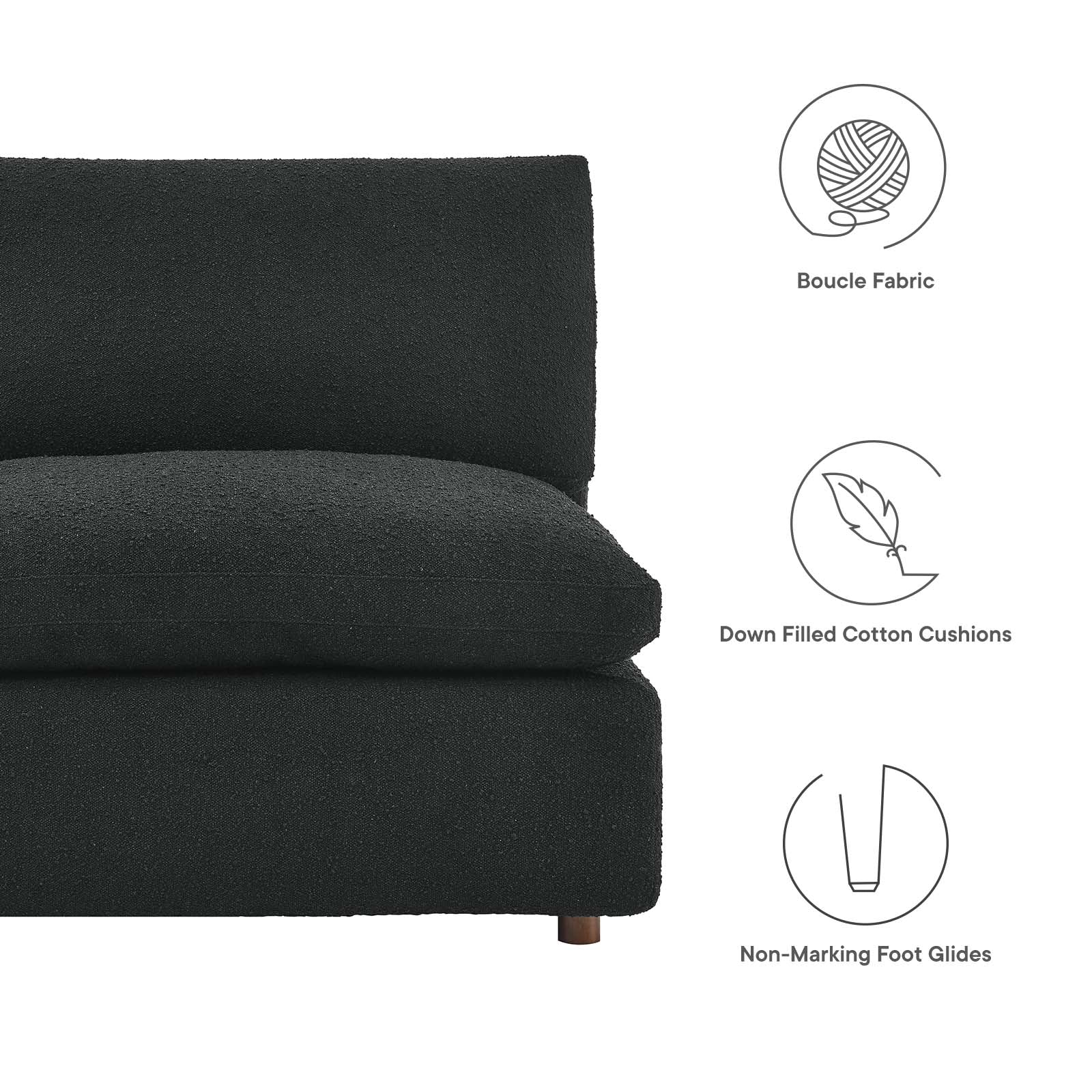 Commix Down Filled Overstuffed Boucle Fabric 5-Piece Sectional Sofa By Modway - EEI-6367 - Image 4