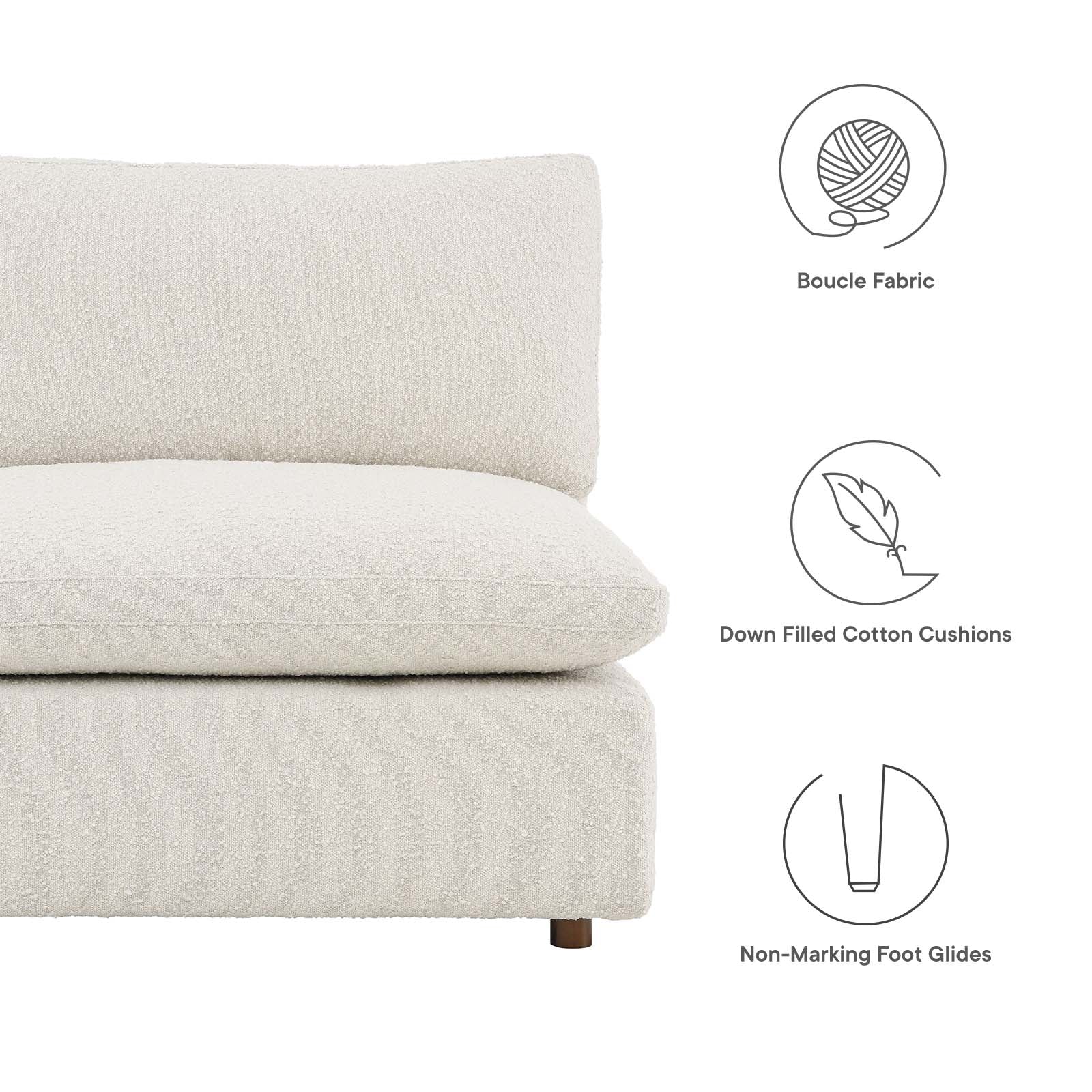 Commix Down Filled Overstuffed Boucle Fabric 5-Piece Sectional Sofa By Modway - EEI-6367 - Image 8