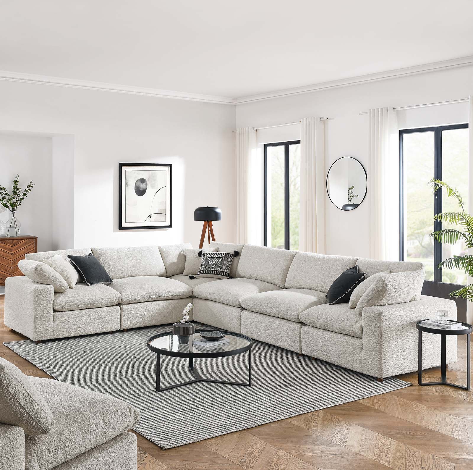 Commix Down Filled Overstuffed Boucle Fabric 6-Piece Sectional Sofa By Modway - EEI-6369 - Image 10