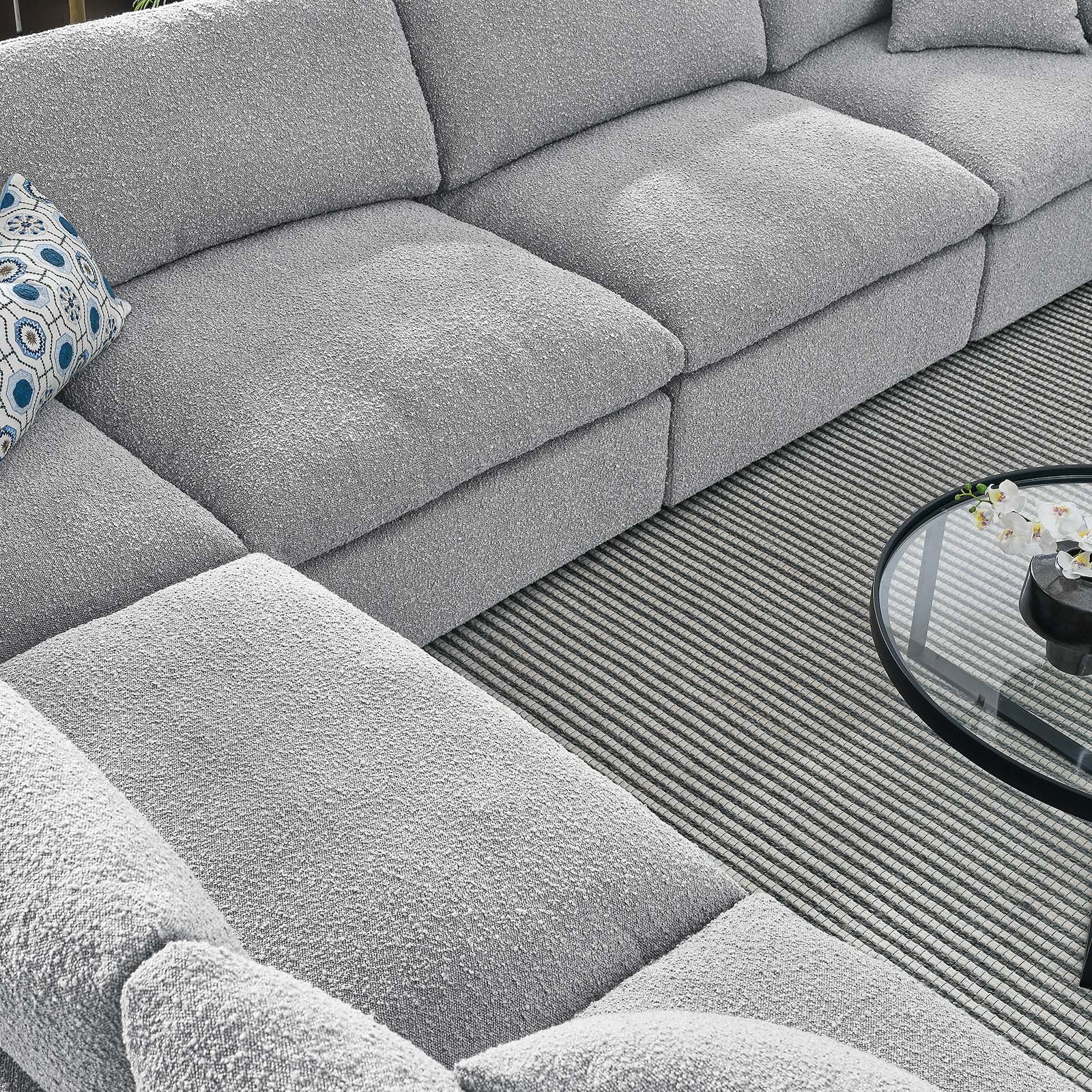 Commix Down Filled Overstuffed Boucle Fabric 6-Piece Sectional Sofa By Modway - EEI-6369 - Image 14