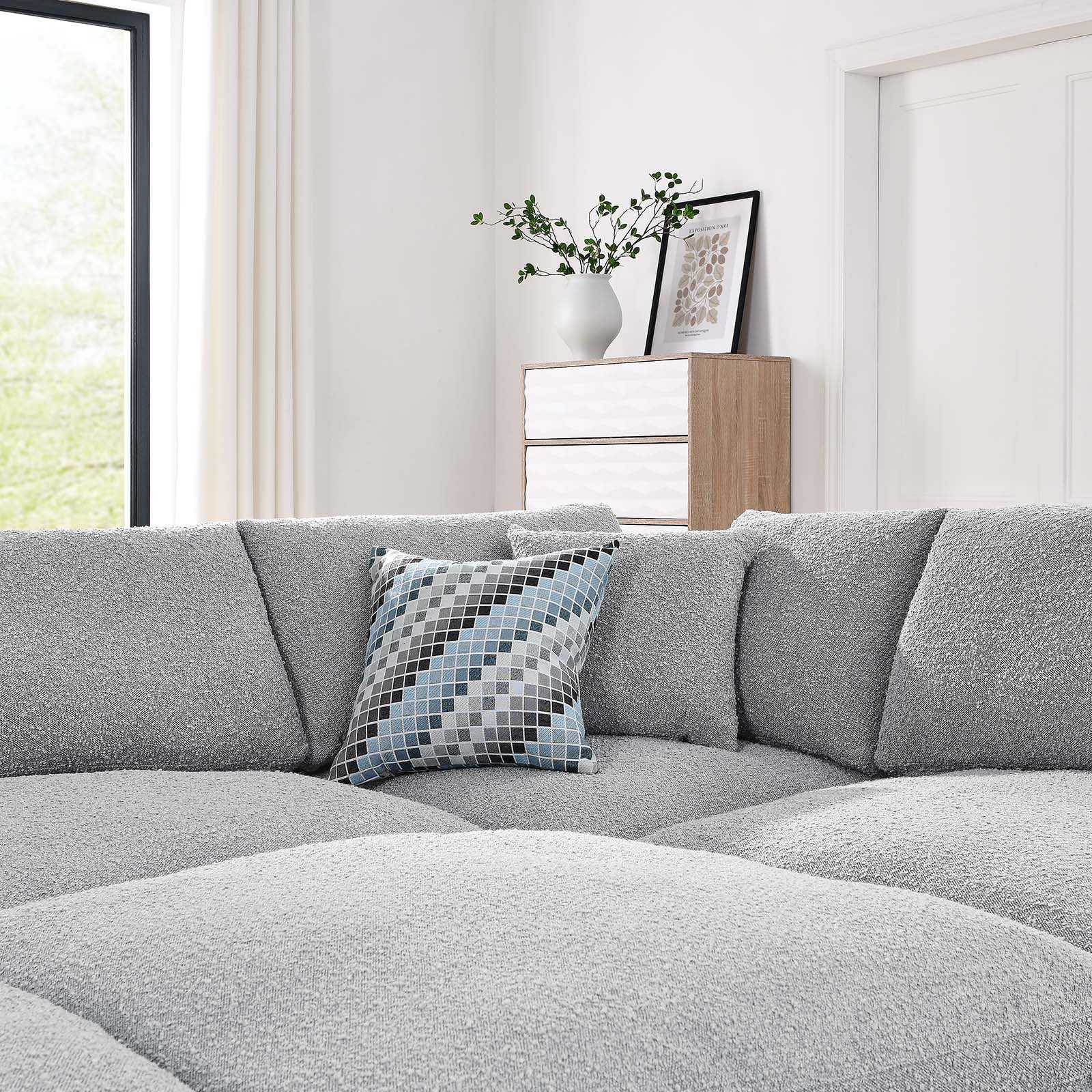 Commix Down Filled Overstuffed Boucle Fabric 6-Piece Sectional Sofa By Modway - EEI-6372 - Image 14