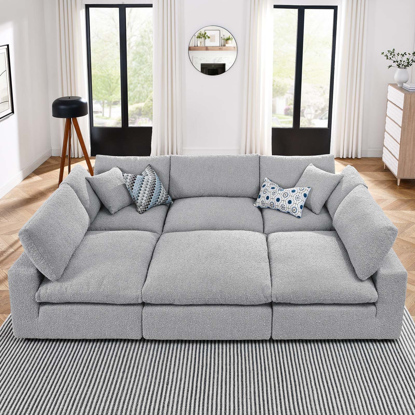 Commix Down Filled Overstuffed Boucle Fabric 6-Piece Sectional Sofa By Modway - EEI-6372 - Image 15