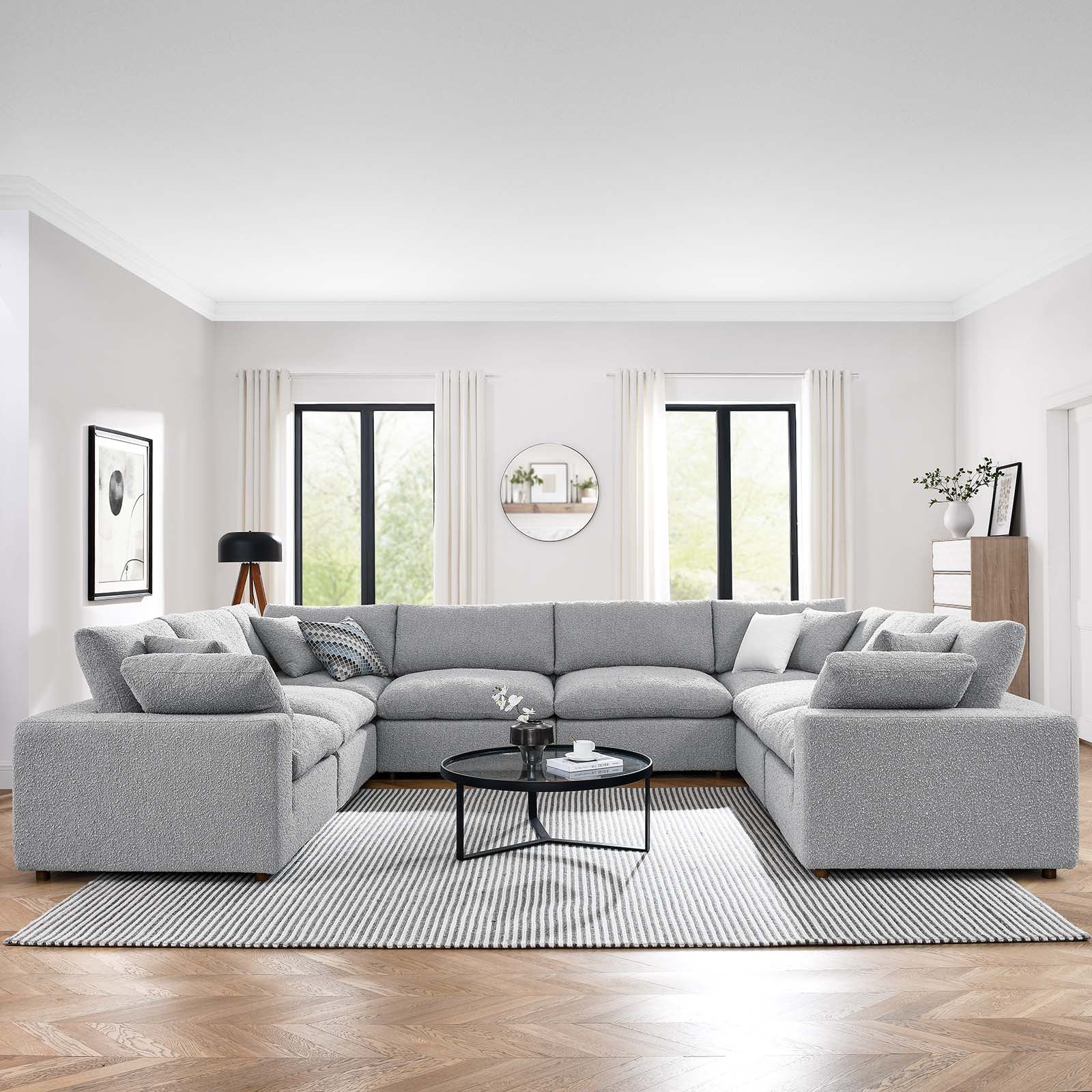 Commix Down Filled Overstuffed Boucle Fabric 8-Piece Sectional Sofa By Modway - EEI-6371 - Image 15