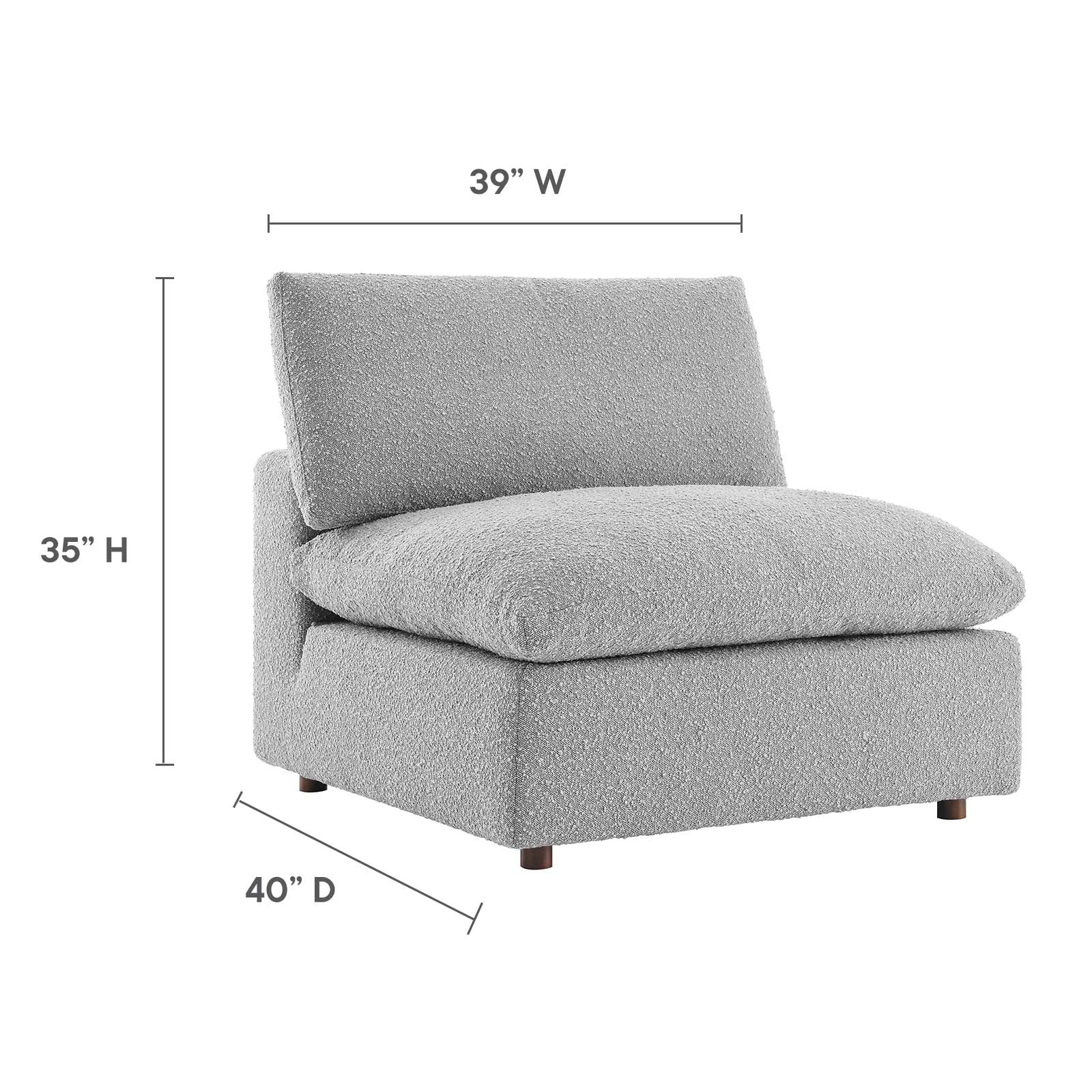 Commix Down Filled Overstuffed Boucle Fabric Armless Chair By Modway - EEI-6257 - Image 24