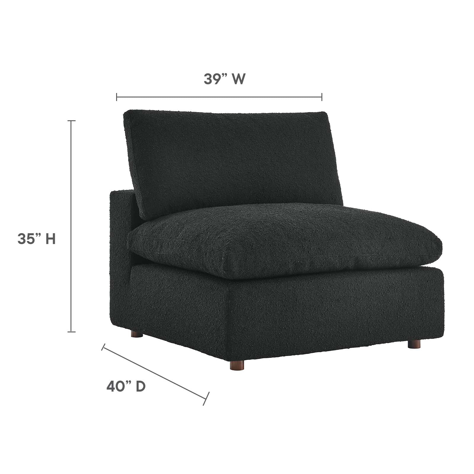 Commix Down Filled Overstuffed Boucle Fabric Armless Chair By Modway - EEI-6257 - Image 8