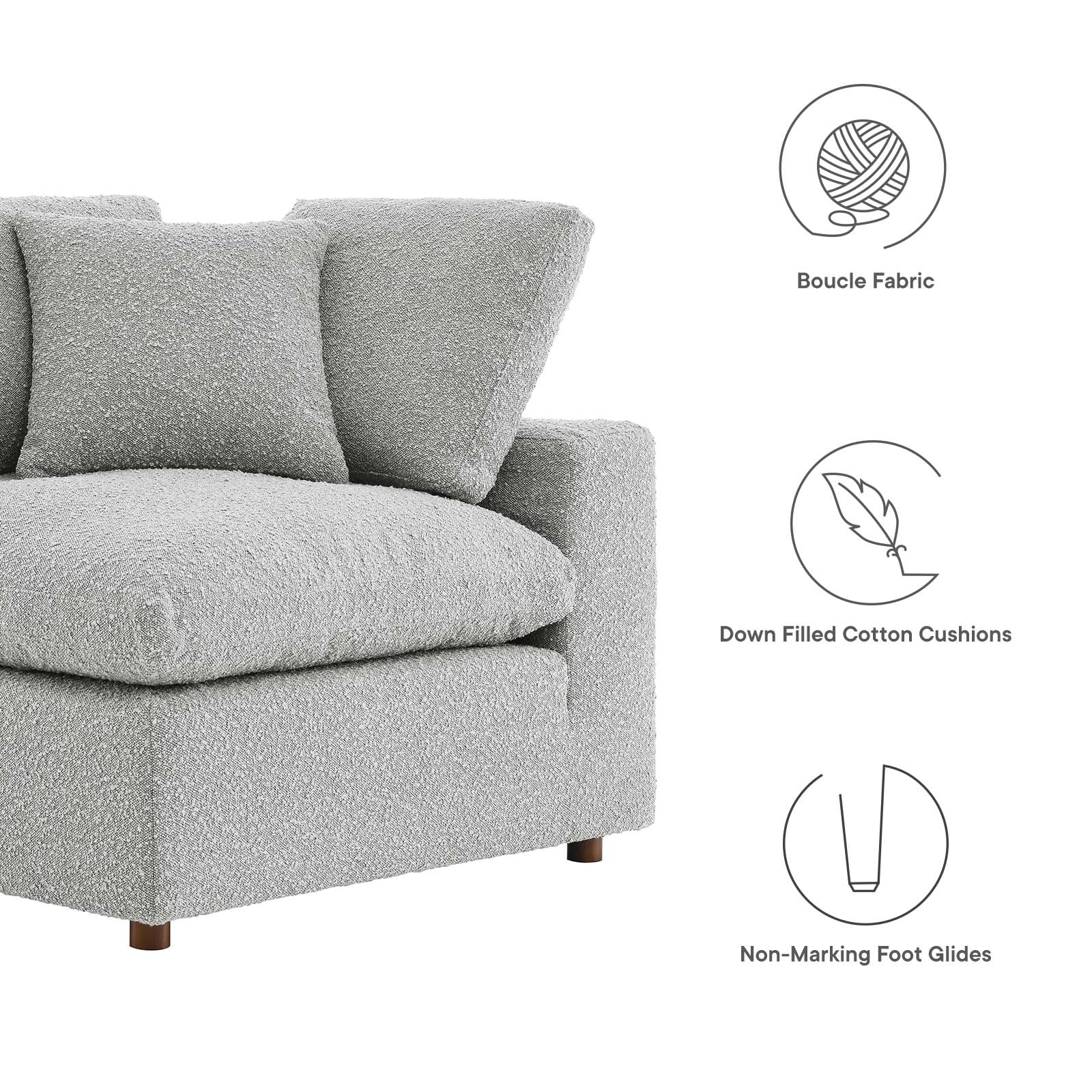 Commix Down Filled Overstuffed Boucle Fabric Corner Chair By Modway - EEI-6259 - Image 21