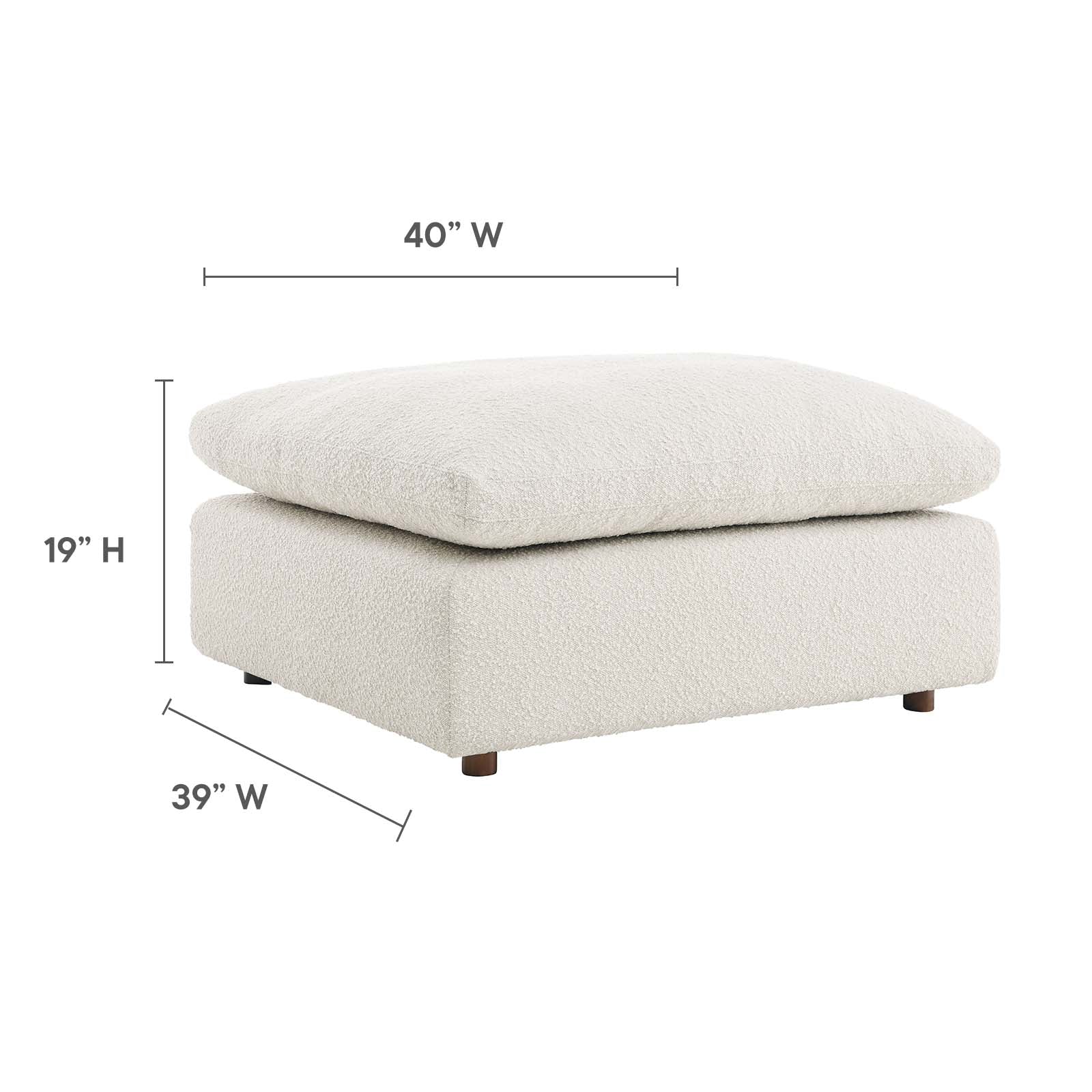 Commix Down Filled Overstuffed Boucle Fabric Ottoman By Modway - EEI-6258 - Image 14