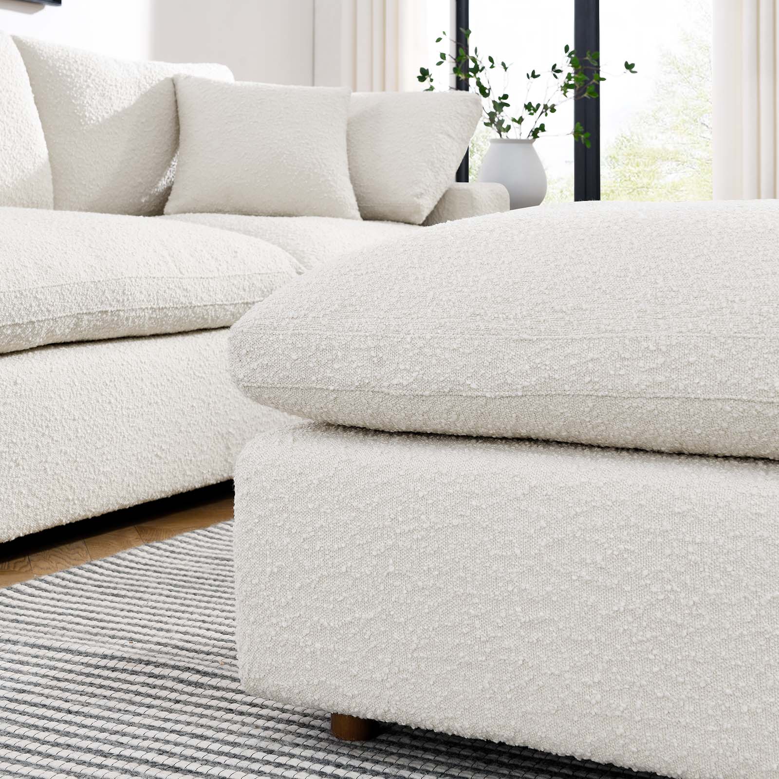 Commix Down Filled Overstuffed Boucle Fabric Ottoman By Modway - EEI-6258 - Image 15
