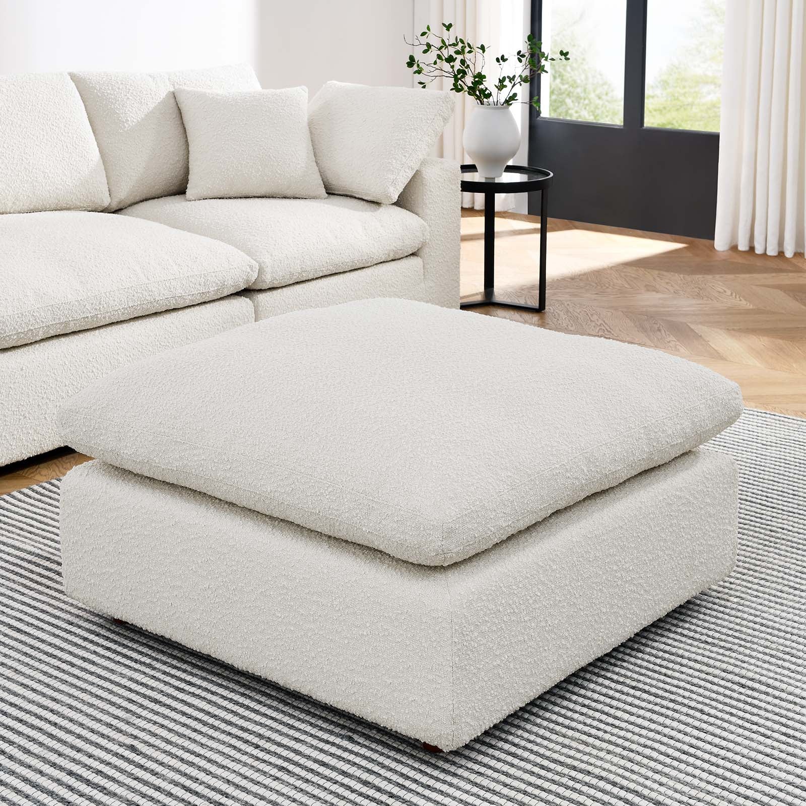 Commix Down Filled Overstuffed Boucle Fabric Ottoman By Modway - EEI-6258 - Image 16