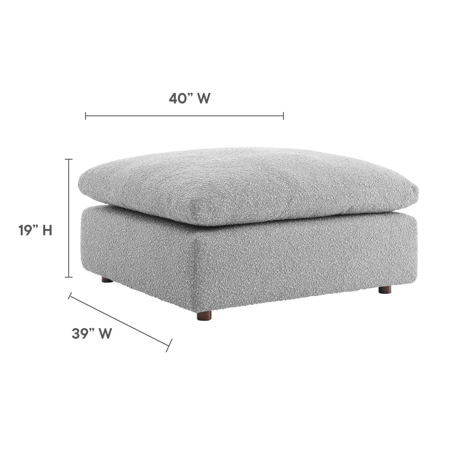 Commix Down Filled Overstuffed Boucle Fabric Ottoman By Modway - EEI-6258 - Image 21