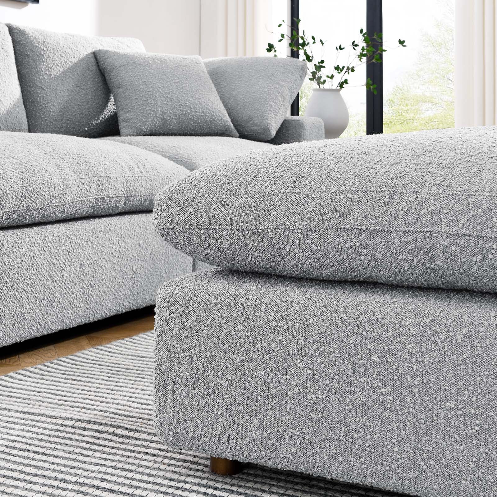 Commix Down Filled Overstuffed Boucle Fabric Ottoman By Modway - EEI-6258 - Image 23
