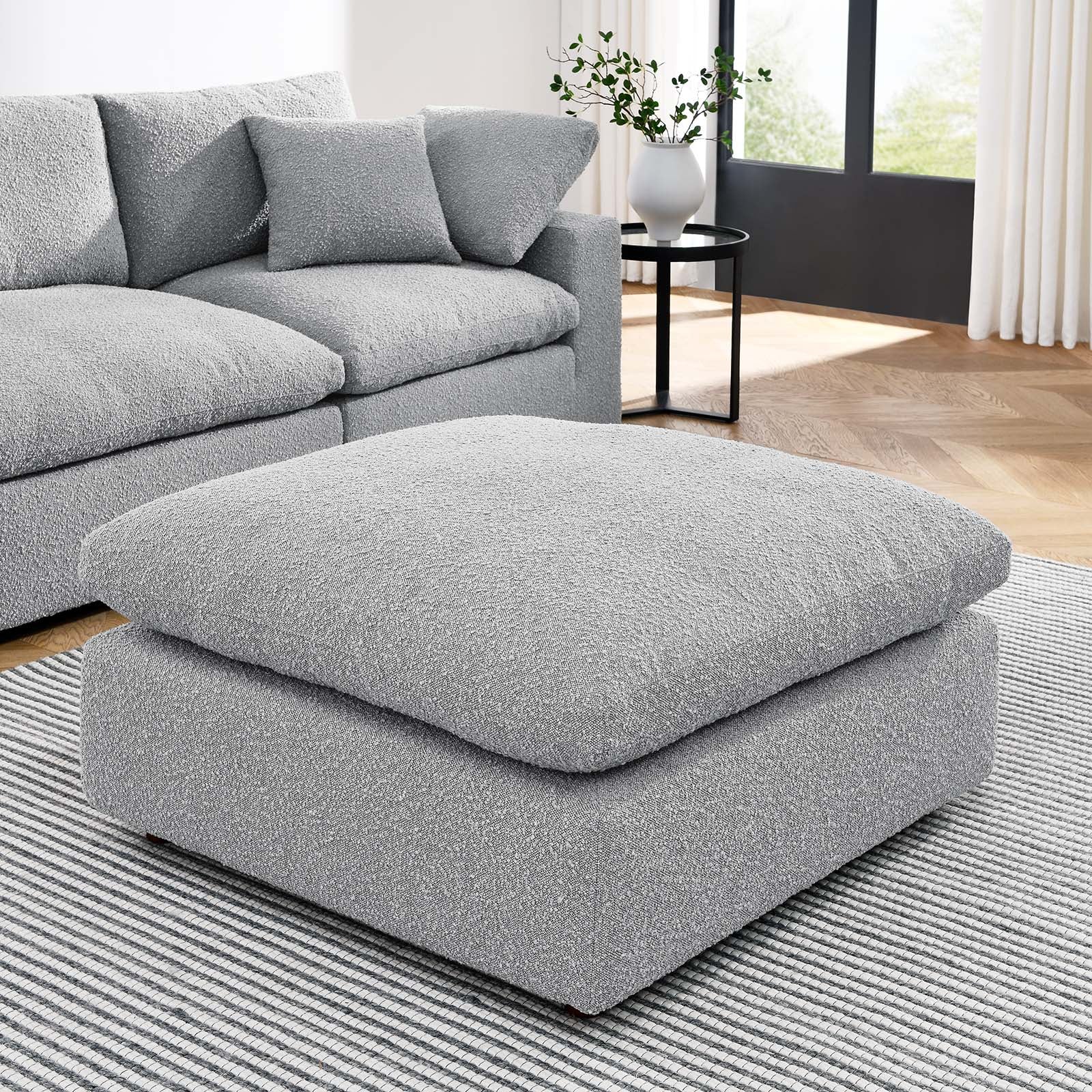 Commix Down Filled Overstuffed Boucle Fabric Ottoman By Modway - EEI-6258 - Image 24