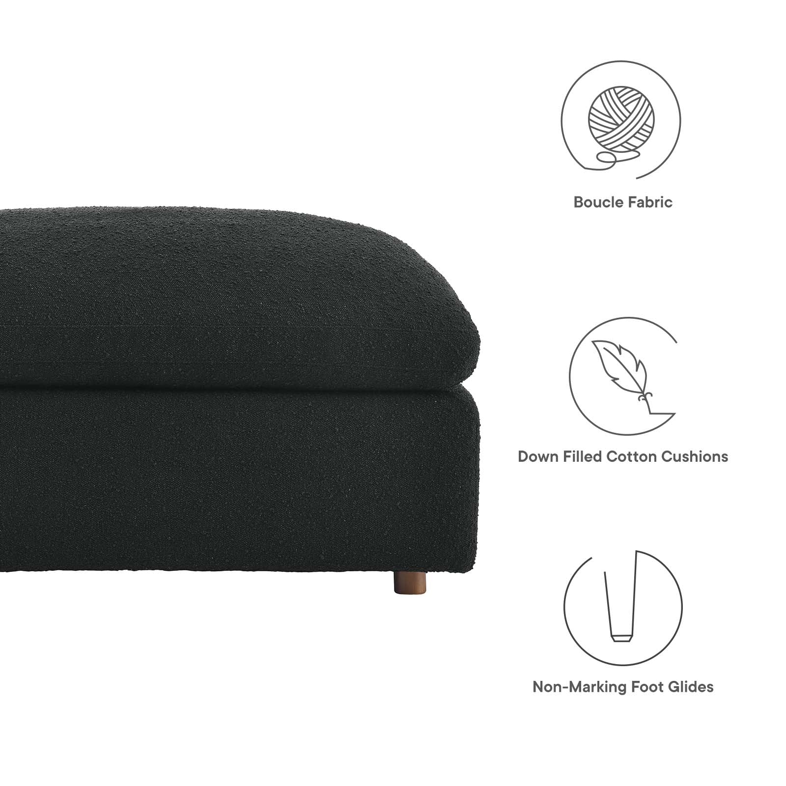 Commix Down Filled Overstuffed Boucle Fabric Ottoman By Modway - EEI-6258 - Image 6