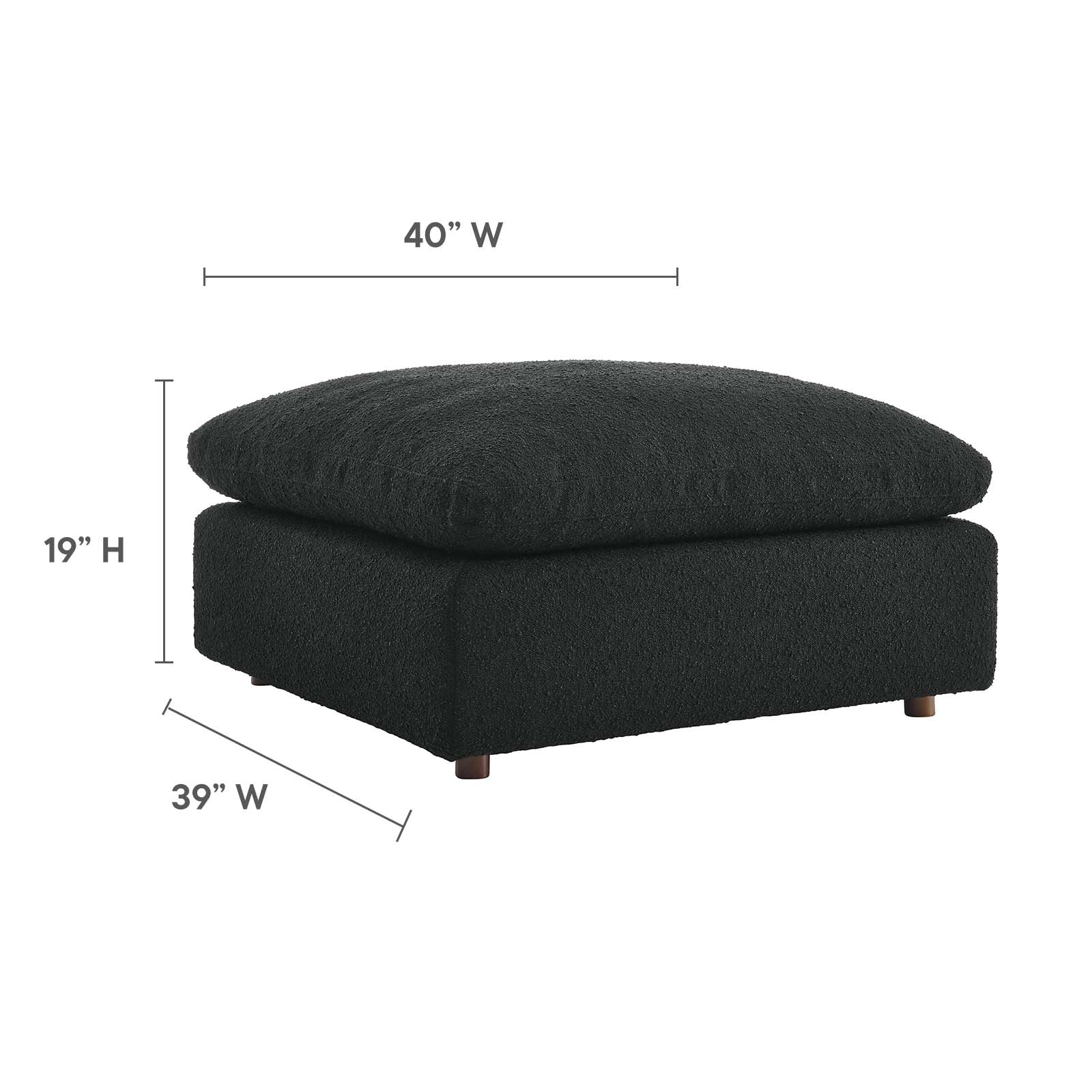 Commix Down Filled Overstuffed Boucle Fabric Ottoman By Modway - EEI-6258 - Image 7