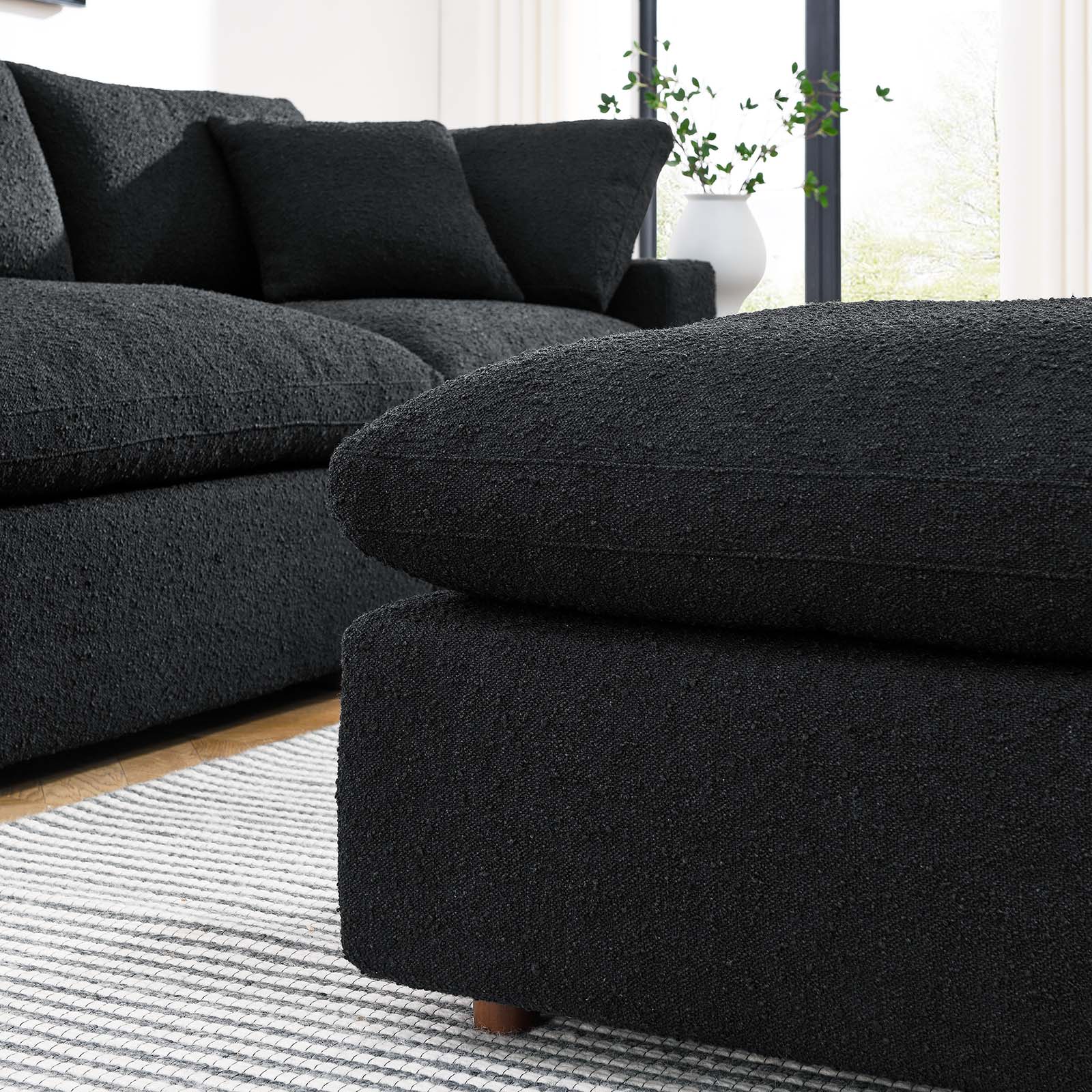 Commix Down Filled Overstuffed Boucle Fabric Ottoman By Modway - EEI-6258 - Image 8