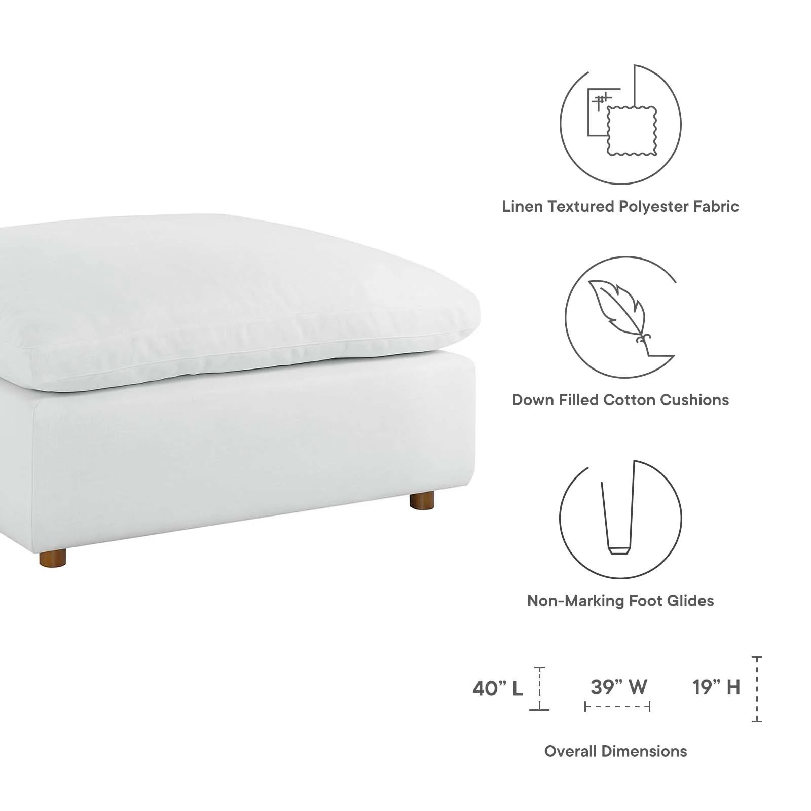 Commix Down Filled Overstuffed Ottoman By Modway - EEI-3318 - Image 8
