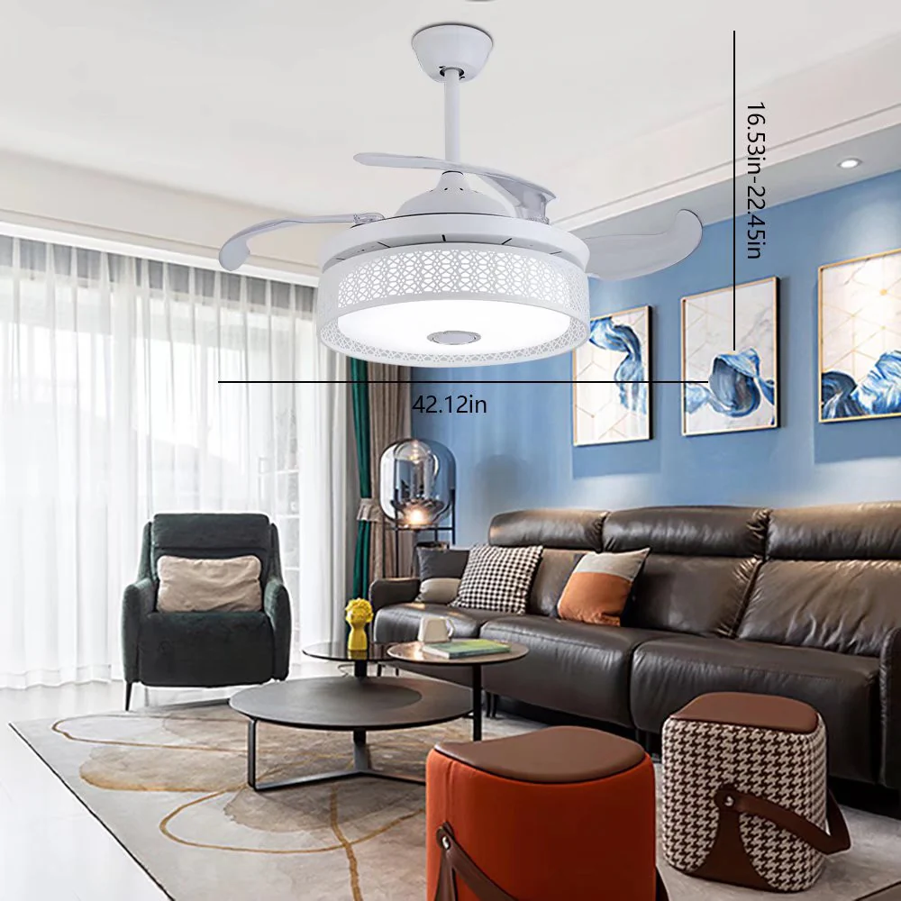 Compact Ceiling Fan And Lamp With Remote By Homeroots - Image 2