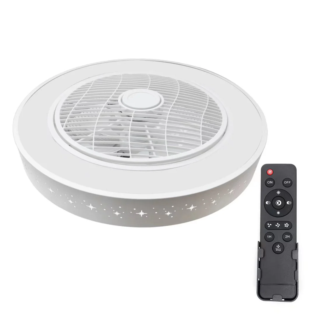 Compact Ceiling Fan and Light With Star Detailing By Homeroots - Image 6