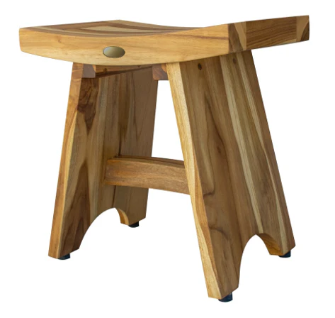 Compact Contemporary Teak Shower Stool in Natural Finish By Homeroots - Image 3