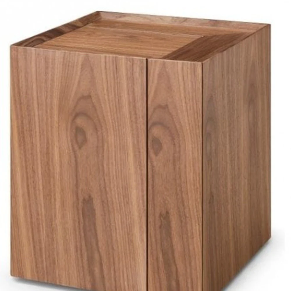 Compact Multipurpose Walnut Rolling End Table with Hidden Storage By Homeroots - Image 4