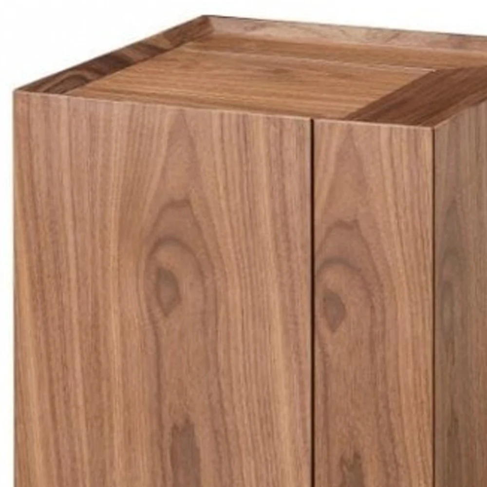 Compact Multipurpose Walnut Rolling End Table with Hidden Storage By Homeroots - Image 5