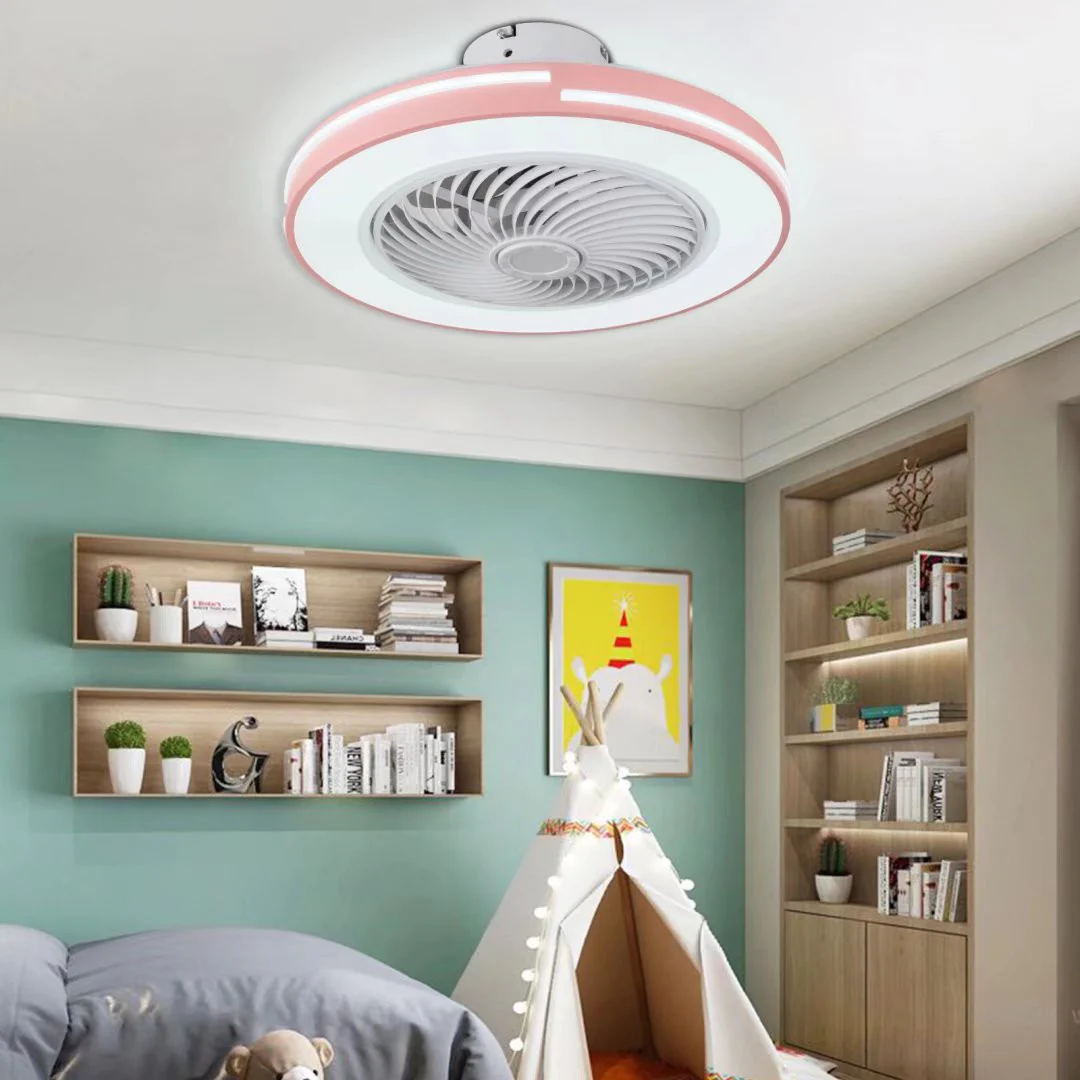 Compact Pink LED Ceiling Fan and Light By Homeroots - Image 2