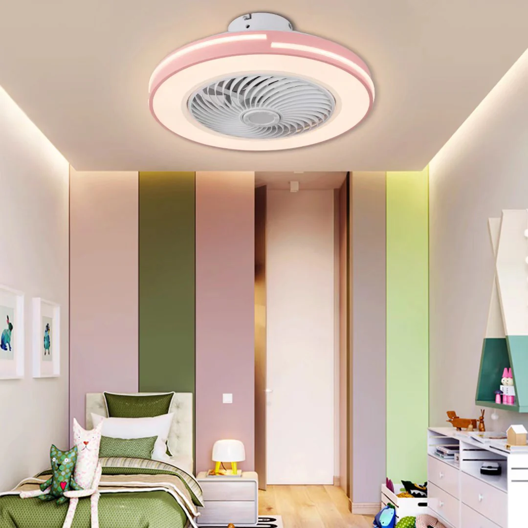Compact Pink LED Ceiling Fan and Light By Homeroots - Image 3