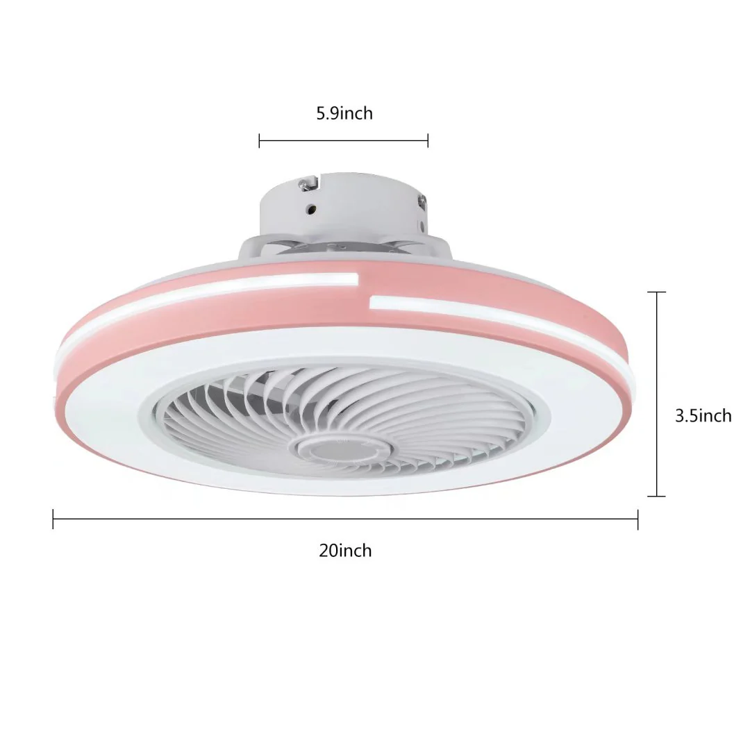 Compact Pink LED Ceiling Fan and Light By Homeroots - Image 4