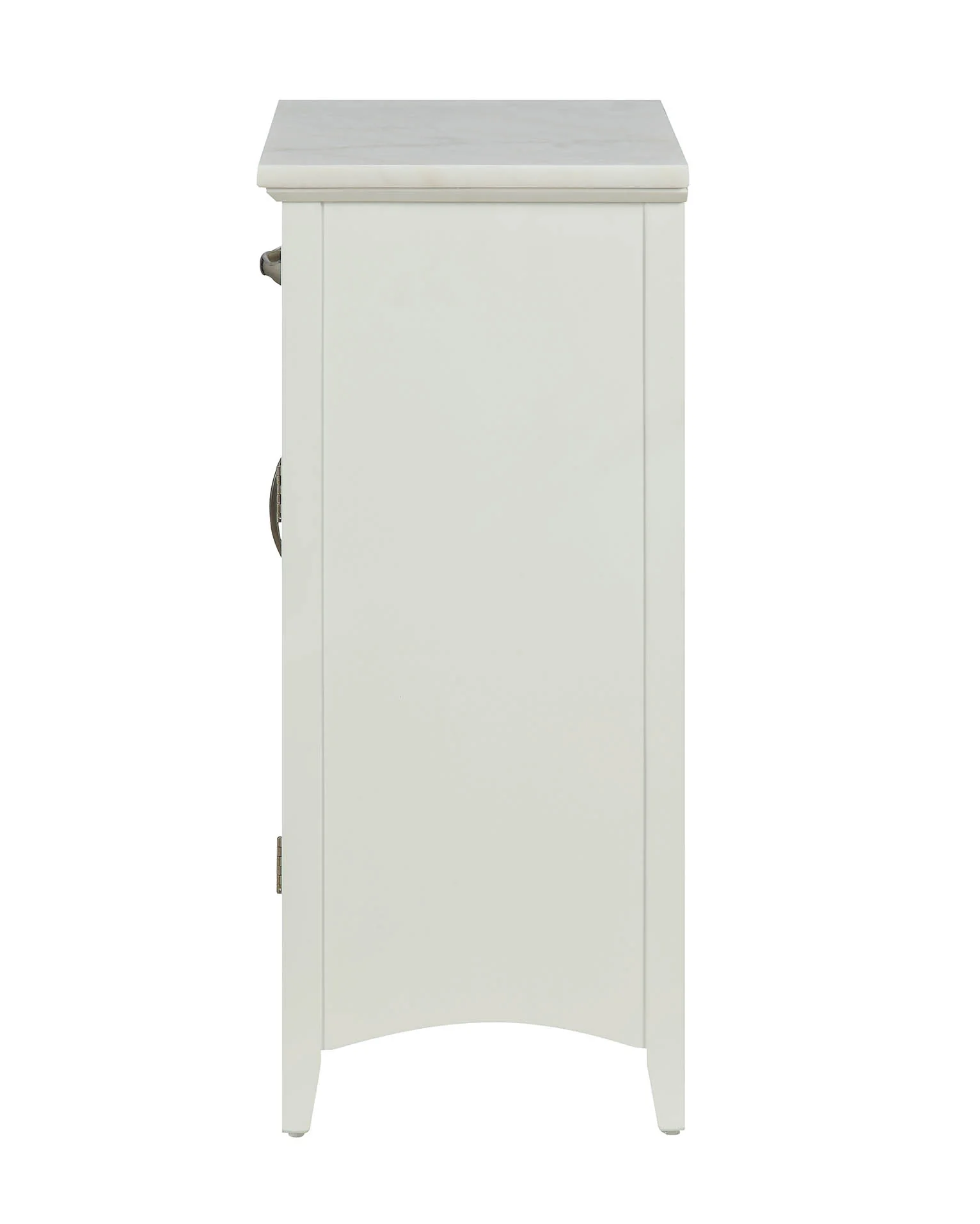 Compact Stylish White Marble Top Cabinet By Homeroots - Image 2